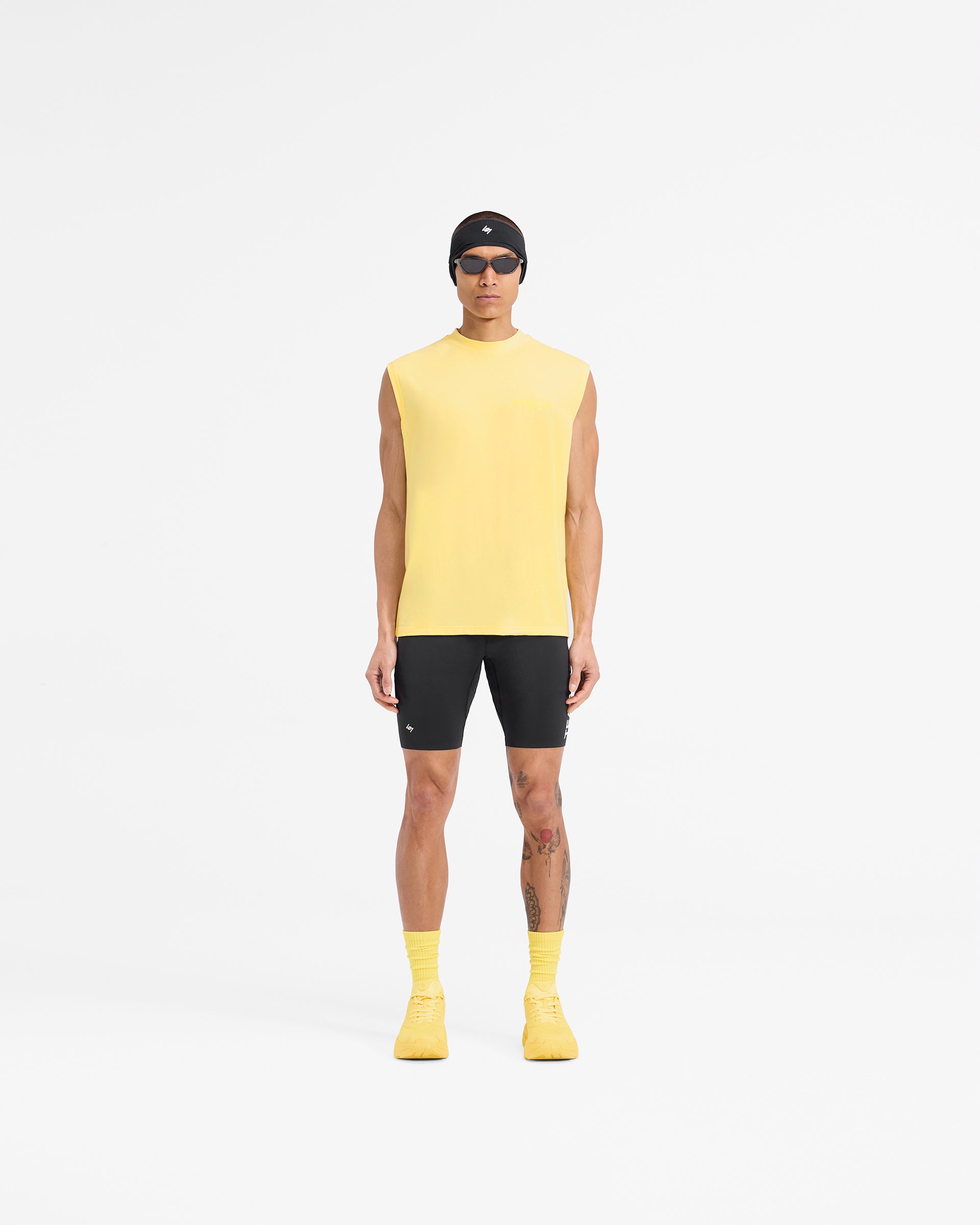 Team 247 Oversized Tank Top - Lemon Yellow Women's Casual Loose Fit Sleeveless Shirt for Summer, Beach, Yoga & Lounge Wear