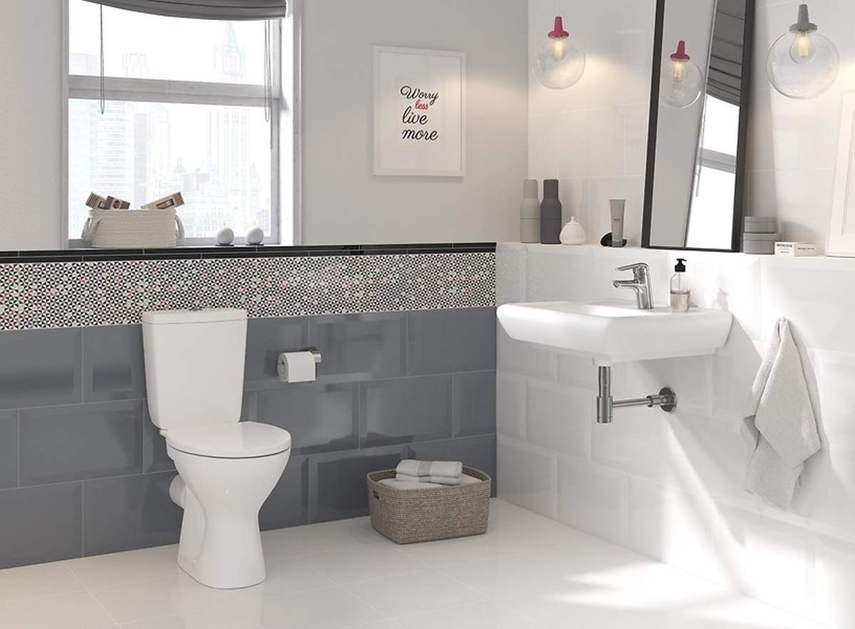 Ceramic Toilet Stand Complete Set - Modern Design with WC Tank & Polypropylene Seat for Horizontal Water Outlet Connection - Perfect for Bathroom Renovation & Home Upgrade