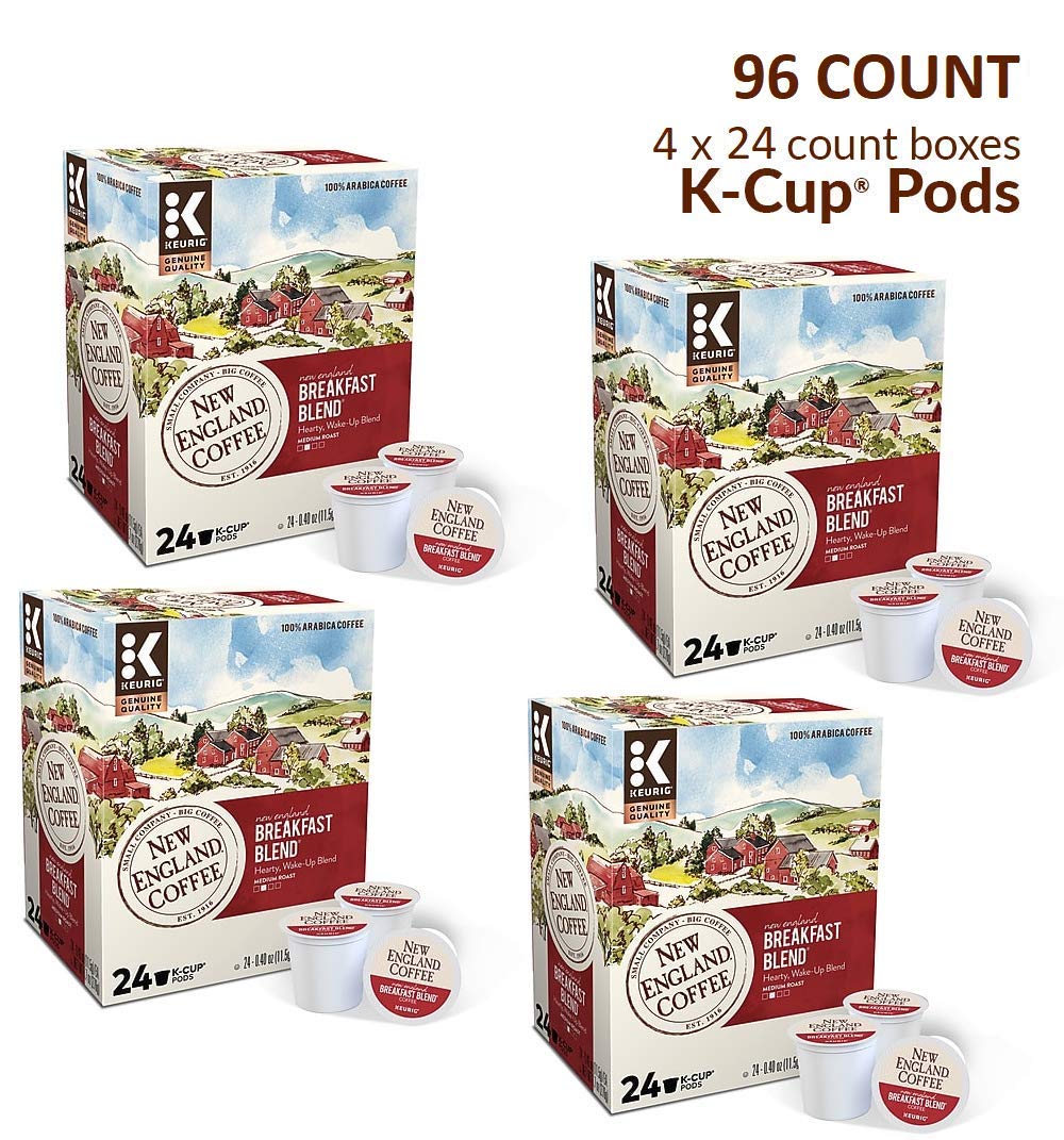 New England Coffee Breakfast Blend K-Cups – Medium Roast Coffee Pods for Keurig Brewers | Perfect for Morning Energy & Office Use