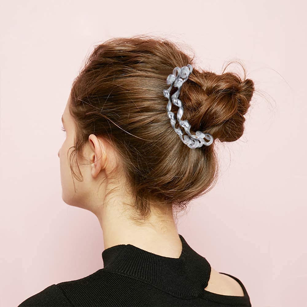 Spiral Hair Ties for Women & Girls - 20 Pack Clear Plastic Coil Hair Bands, No-Slip Ponytail Holders & Hair Elastics - Perfect for Workouts, School, and Everyday Hairstyles