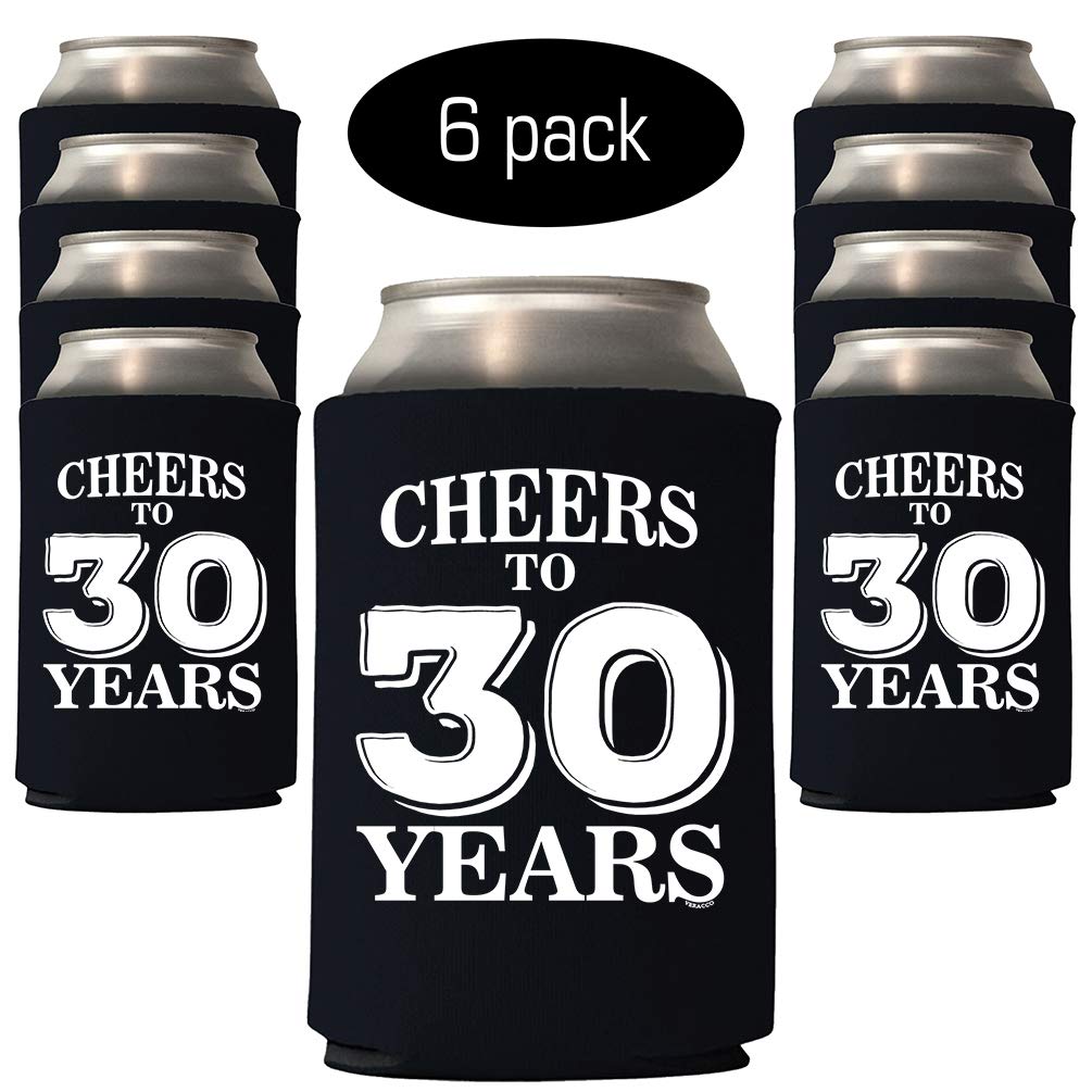 30th Birthday Can Coolie Holder - Insulated Beer Can Koozie for 30th Birthday Party Decorations, Cheers to 30 Years Gift Idea - Perfect for Birthday Celebrations, Graduation Parties & Anniversary Events