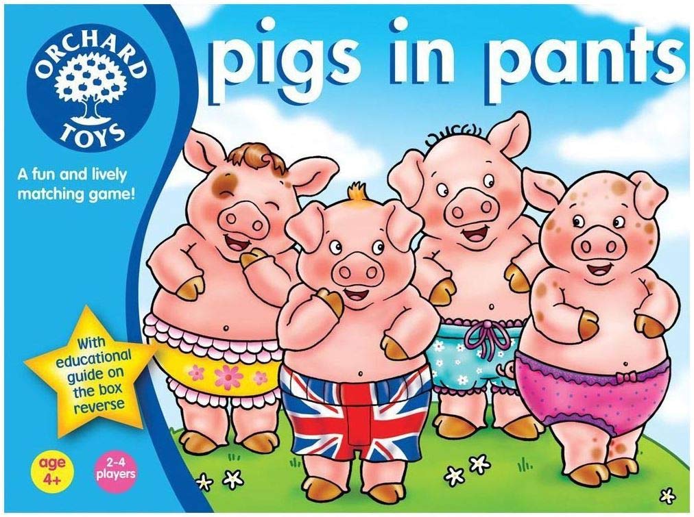 Orchard Toys Pigs in Pants Board Game for Kids Ages 4+ | Fun Family Card Matching Game for Preschool Learning & Party Playtime