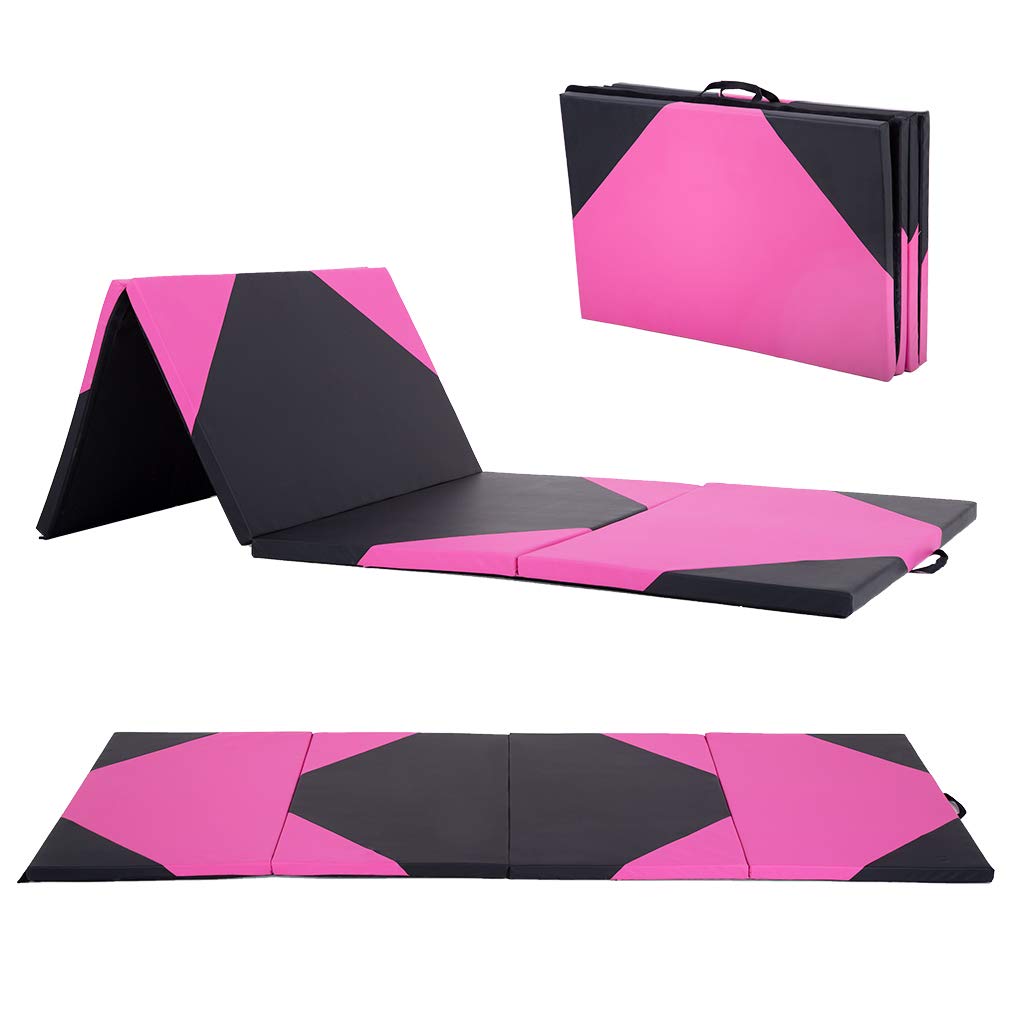 Premium 2-Inch Thick PU Leather Yoga Mat - Non-Slip Exercise Mat for Gymnastics, Pilates & Home Workouts | Folding Design with Carrying Handles | Ideal for Yoga Studios, Gym Floors & Home Fitness Spaces