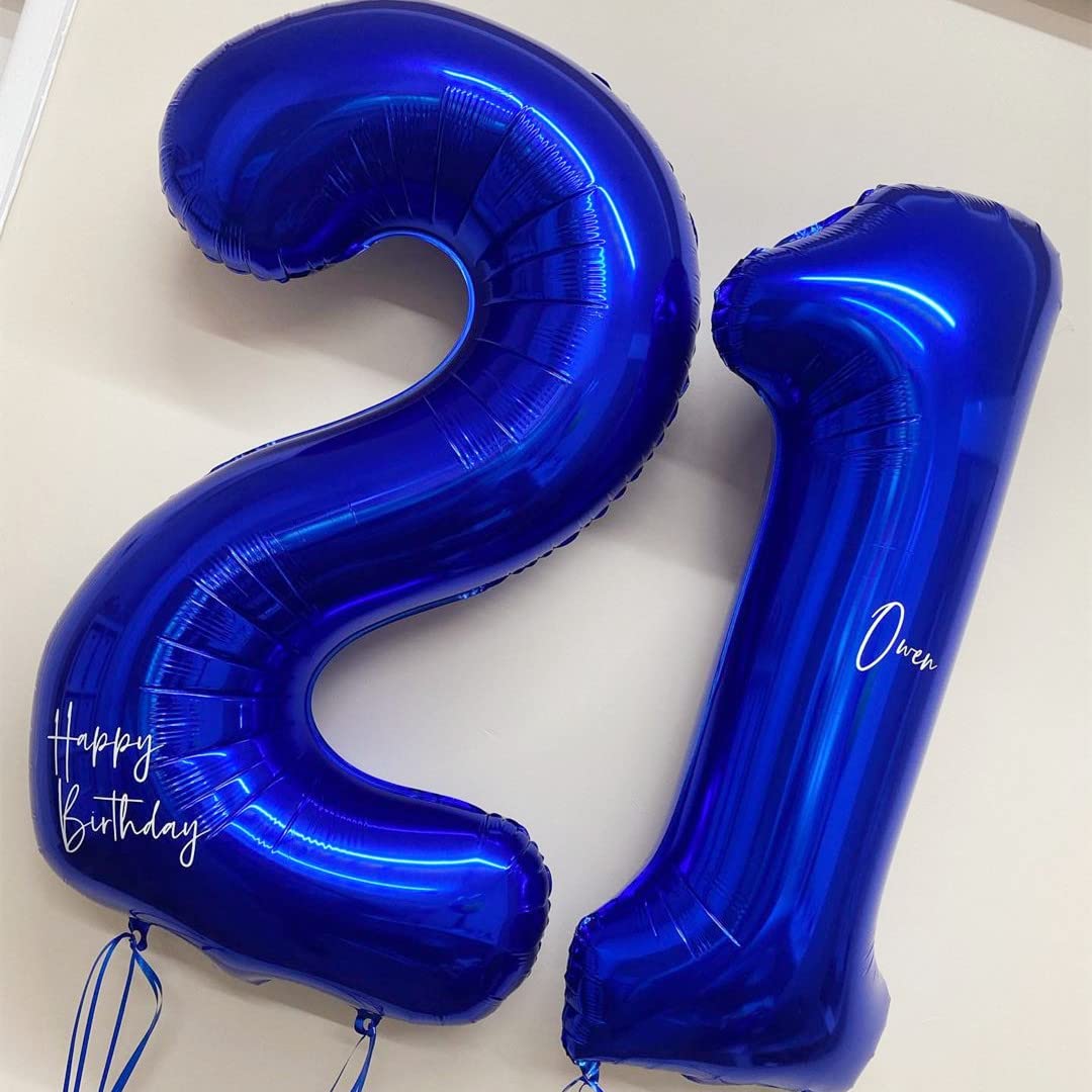 40 Inch Navy Blue Number 2 Balloons - Large Foil Mylar Birthday Balloons for Party Decorations, Graduation, Baby Shower & Anniversary Celebrations - Perfect for Balloon Arches, Photo Backdrops and Centerpieces
