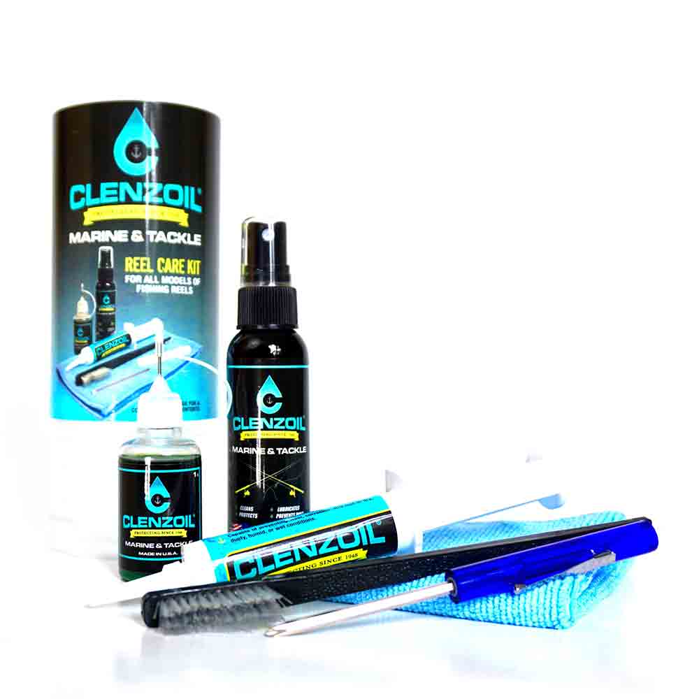 Clenzoil Marine & Tackle Reel Care Kit - Premium Fishing Reel Lubricant & Maintenance Set for Saltwater & Freshwater - Perfect for Boat, Kayak & Shore Fishing Gear Protection