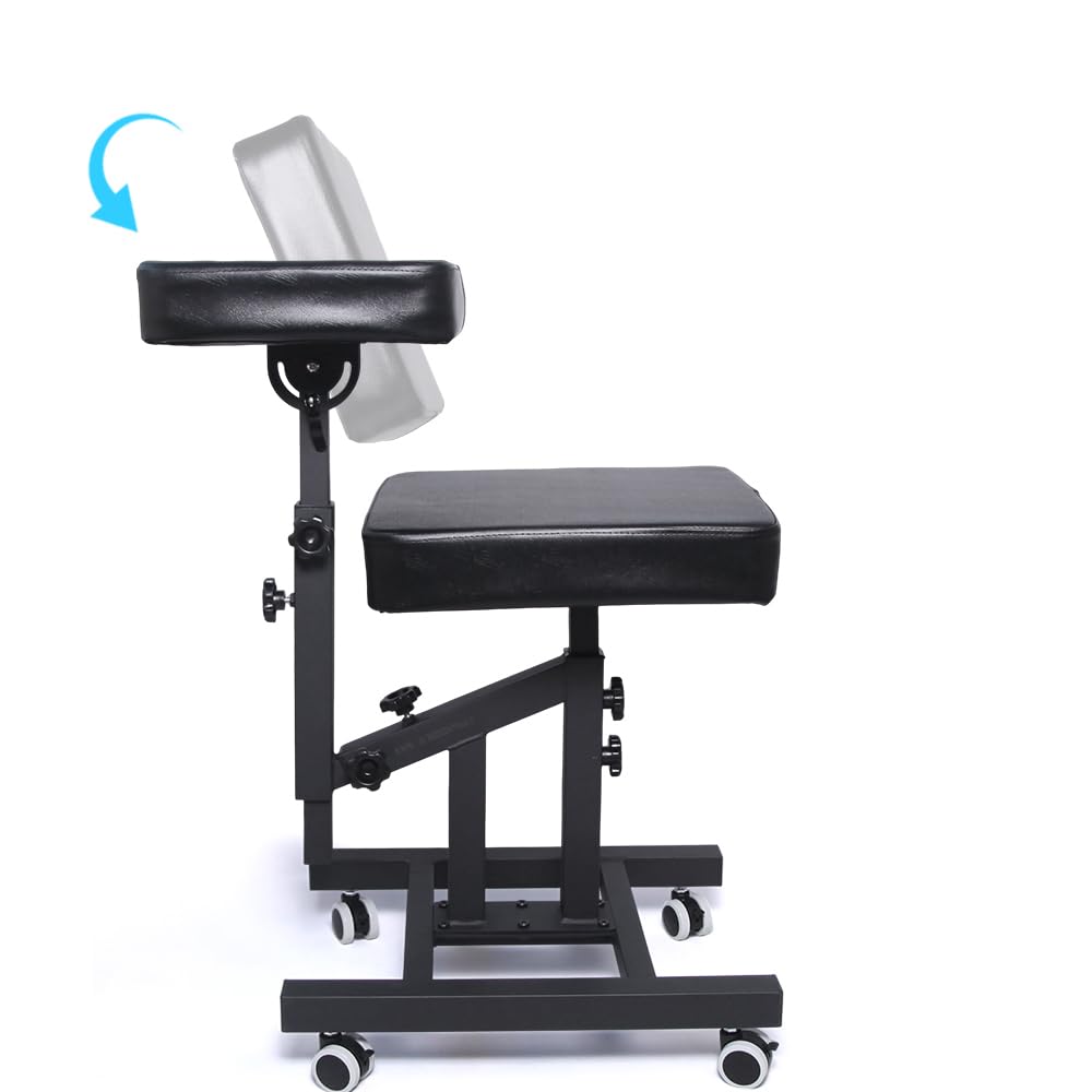 Adjustable Tattoo Chairs with Wheels - Multi-Purpose Salon & Tattoo Shop Furniture for Artists & Clients - Perfect for Tattooing, Piercing, Beauty Services & Barber Shops