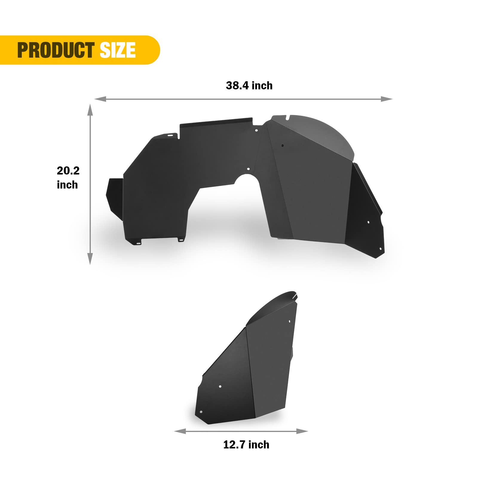 Premium Alloy Steel Front Fender Flares Inner Liners for 2018-2022 Jeep Wrangler JL/JLU - 2-Piece Set by WOLFSTORM - Off-Road Protection & Enhanced Style for Jeep Adventures