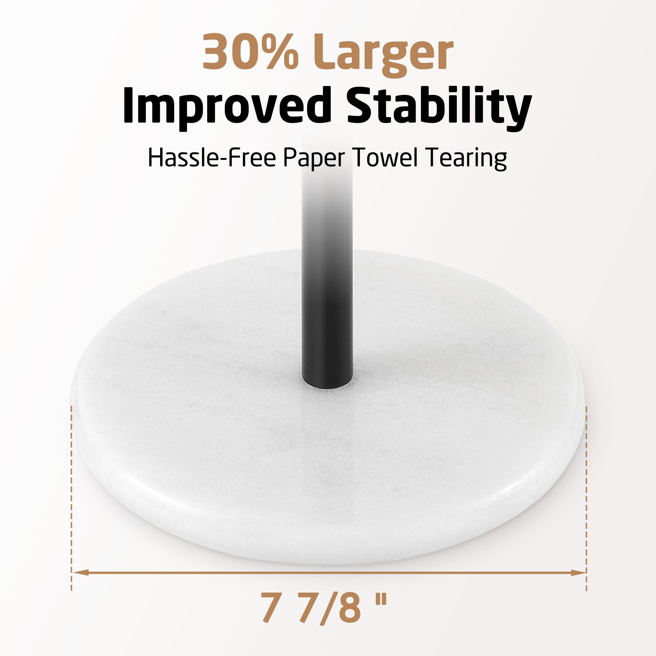KES Matte Black Paper Towel Holder with Marble Base - Sturdy Standing Kitchen Towel Roll Stand for Standard & Jumbo Size Rolls | Perfect for Countertops, Kitchens, Bathrooms & Office Spaces (KPH100-BK)