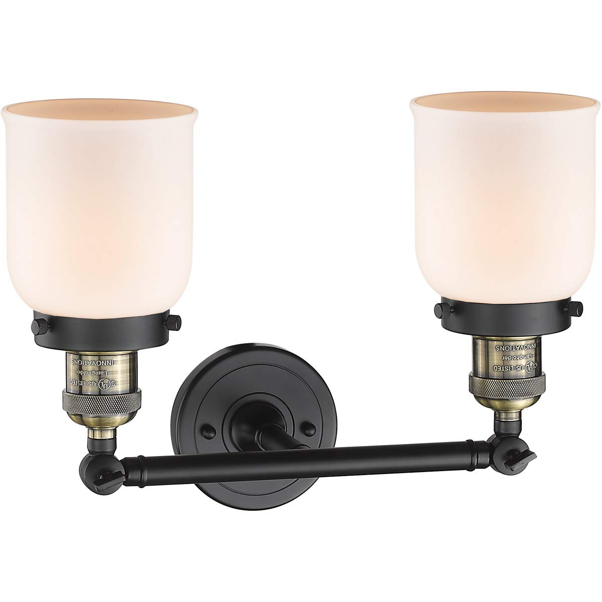 Vintage Dimmable LED Bathroom Light Fixture - 2 Lights, Black Antique Brass, Energy Efficient for Bathroom Vanity, Powder Room or Hallway Lighting