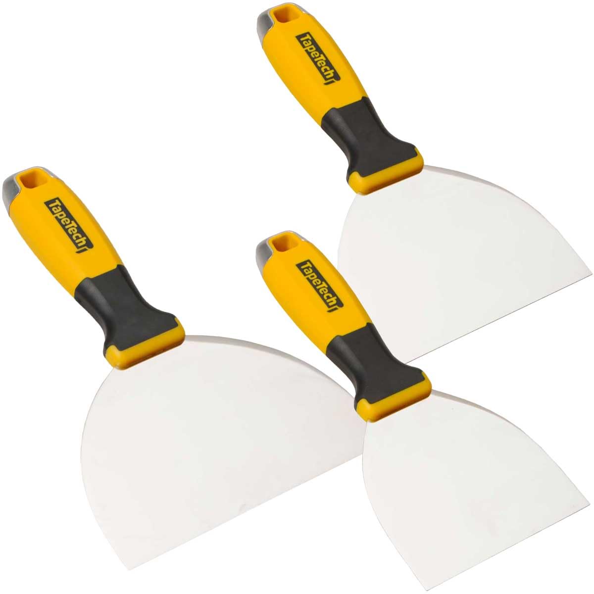 TapeTech Pro SS Hand Tool Set - 6-Piece Stainless Steel Joint & Taping Knives for Drywall Repair, Spackling & Painting - Perfect for DIY Home Improvement & Professional Contractors