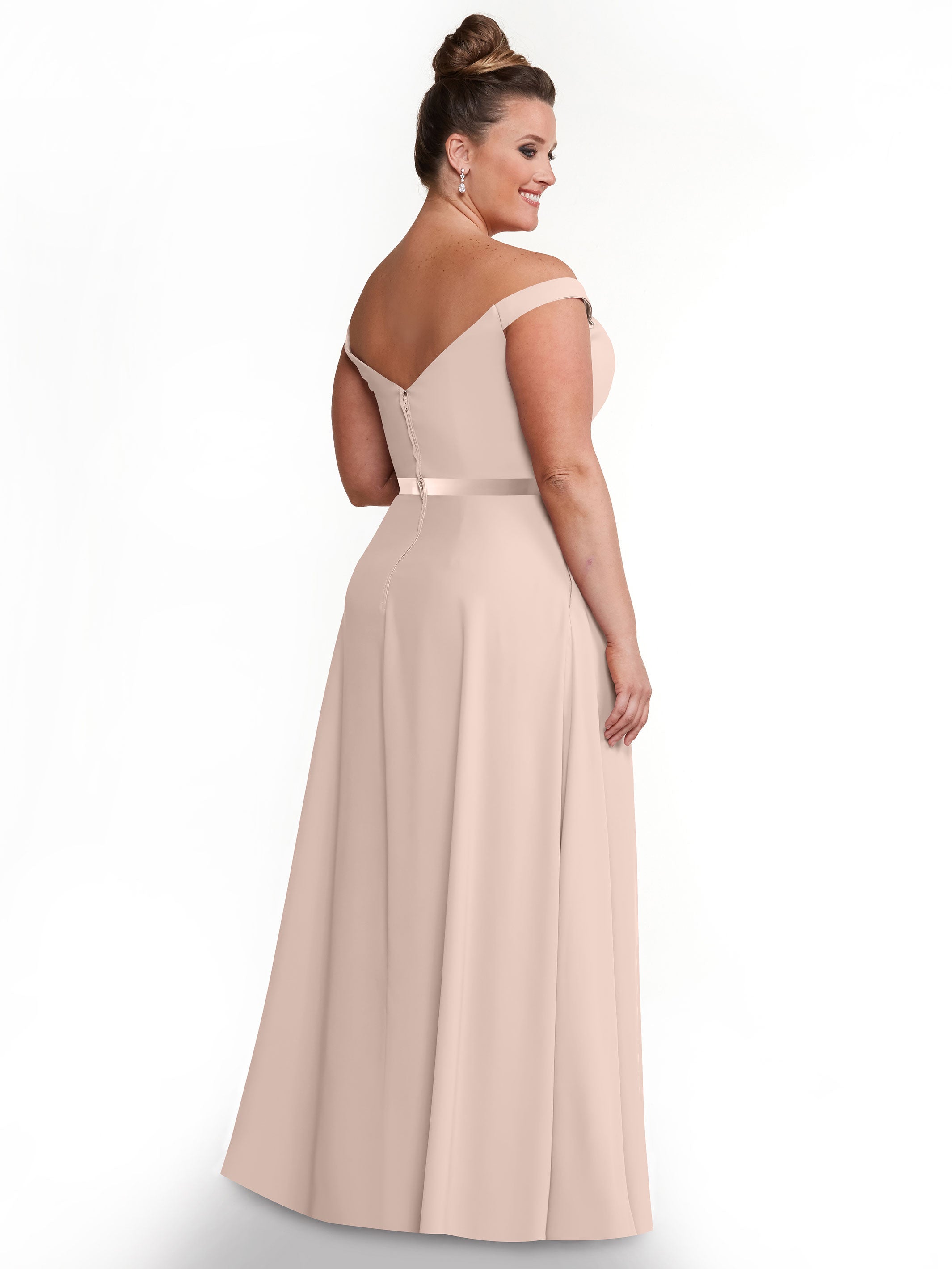 Elegant Off-the-Shoulder A-Line Chiffon Bridesmaid Dress with Sash - Size 80100 - Perfect for Weddings, Formal Events & Special Occasions