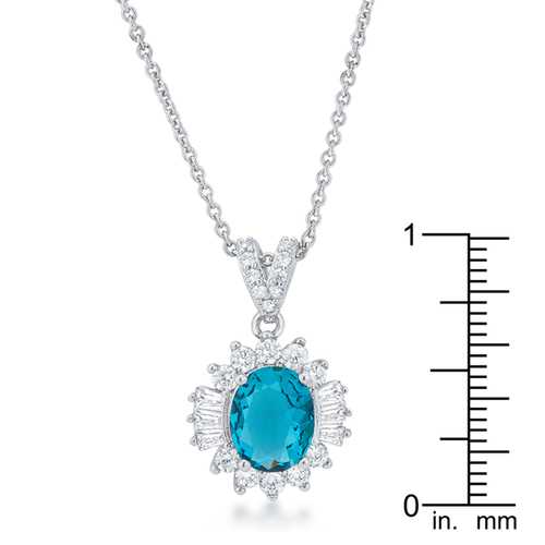 3.2ct Aquamarine CZ Drop Pendant Necklace for Women - Elegant Cubic Zirconia Jewelry Gift for Birthday, Anniversary & Special Occasions