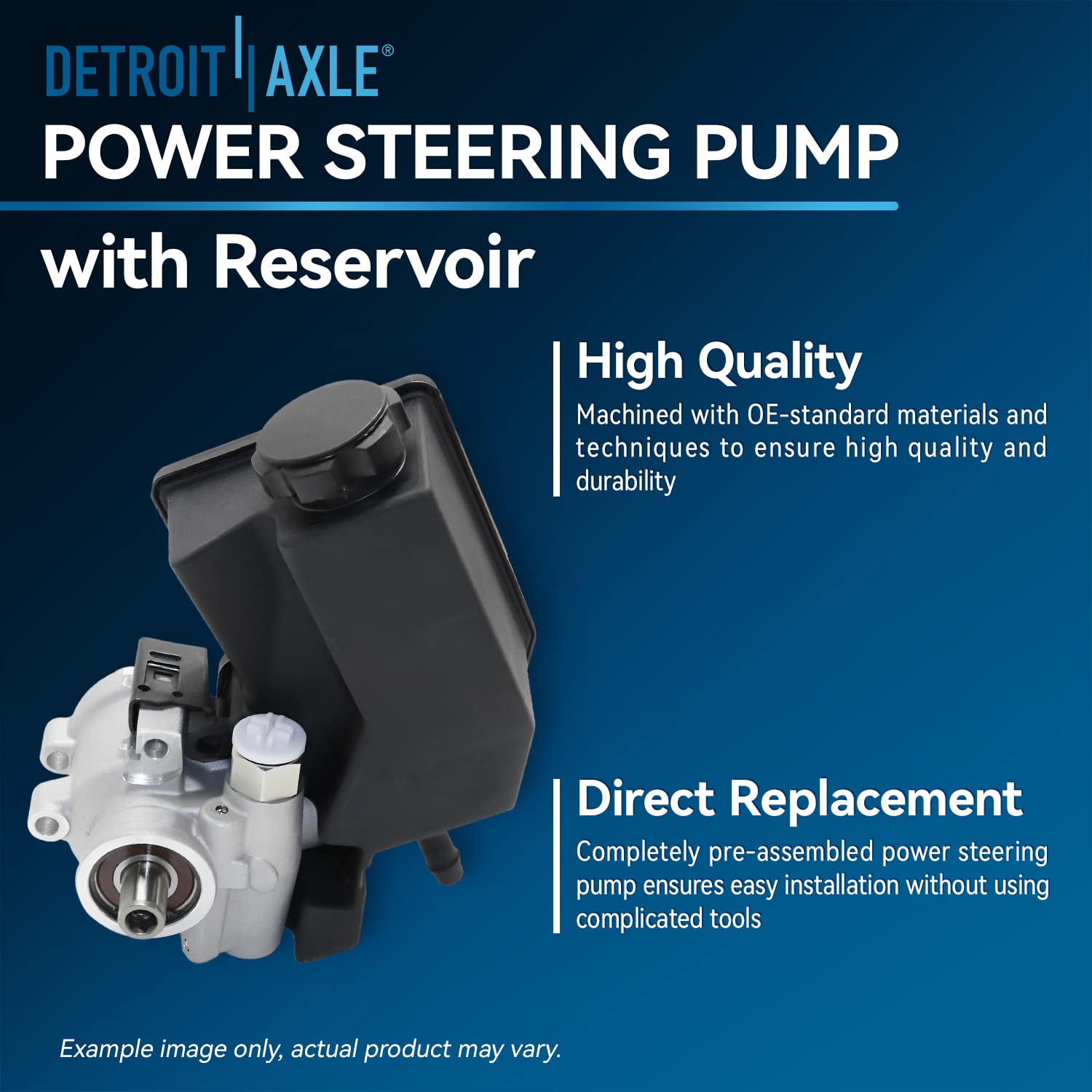 Detroit Axle Power Steering Pump with Reservoir Replacement 20-8740 - Compatible with GMC Sierra 1500 & Tahoe (2003-2013 Models) | High Performance Steering Pump for Smooth Driving | Perfect for Off-Road Adventures & Daily Commutes