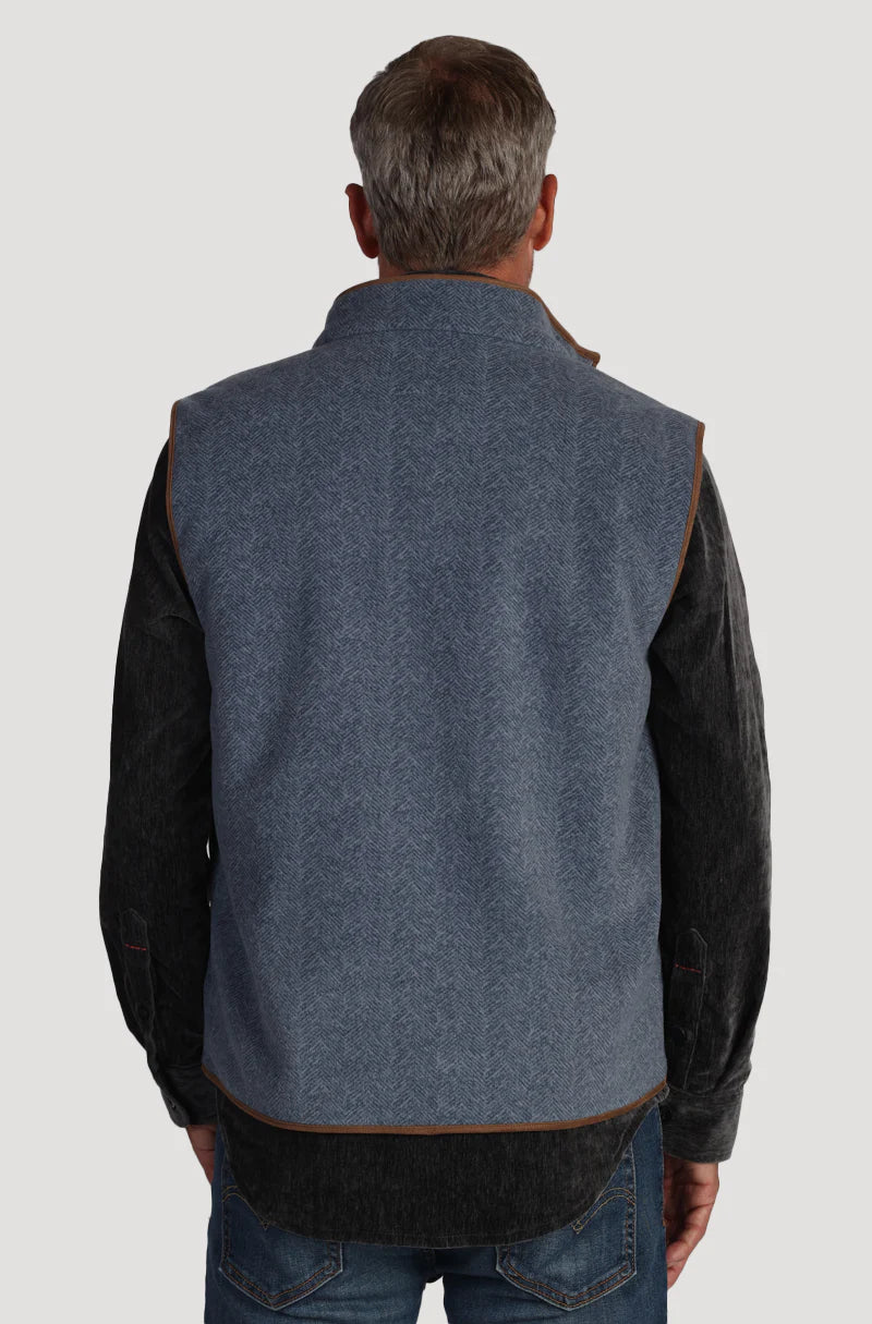 TRUE GRIT Herringbone Fleece Vest for Men & Women - Warm & Stylish Outdoor Layering for Hiking, Camping & Casual Wear