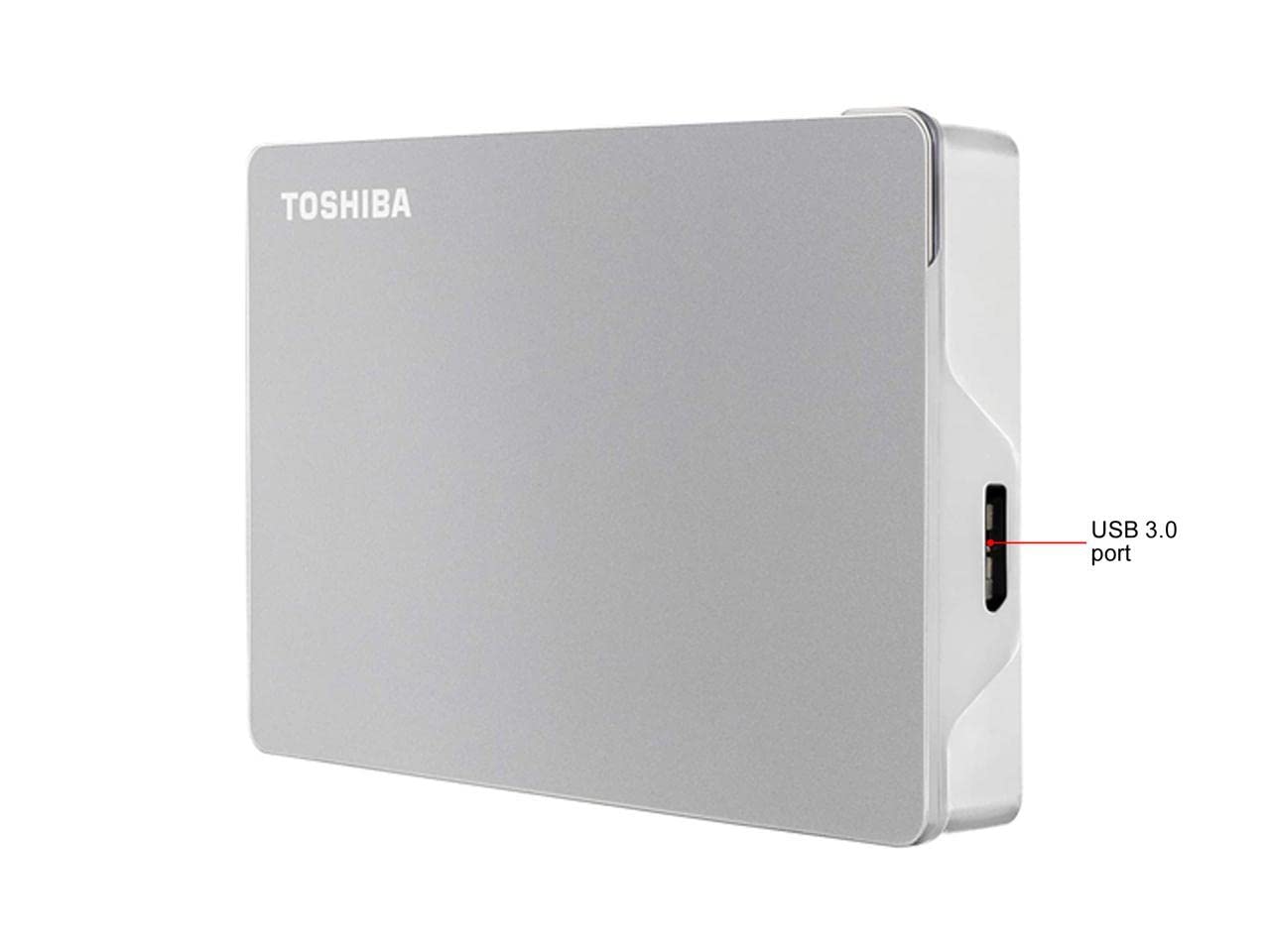 Toshiba Canvio Flex 4TB Portable External Hard Drive USB-C USB 3.0 for PC Mac Tablet - High Speed Storage for Backup, Photos, Videos & Gaming (Silver)