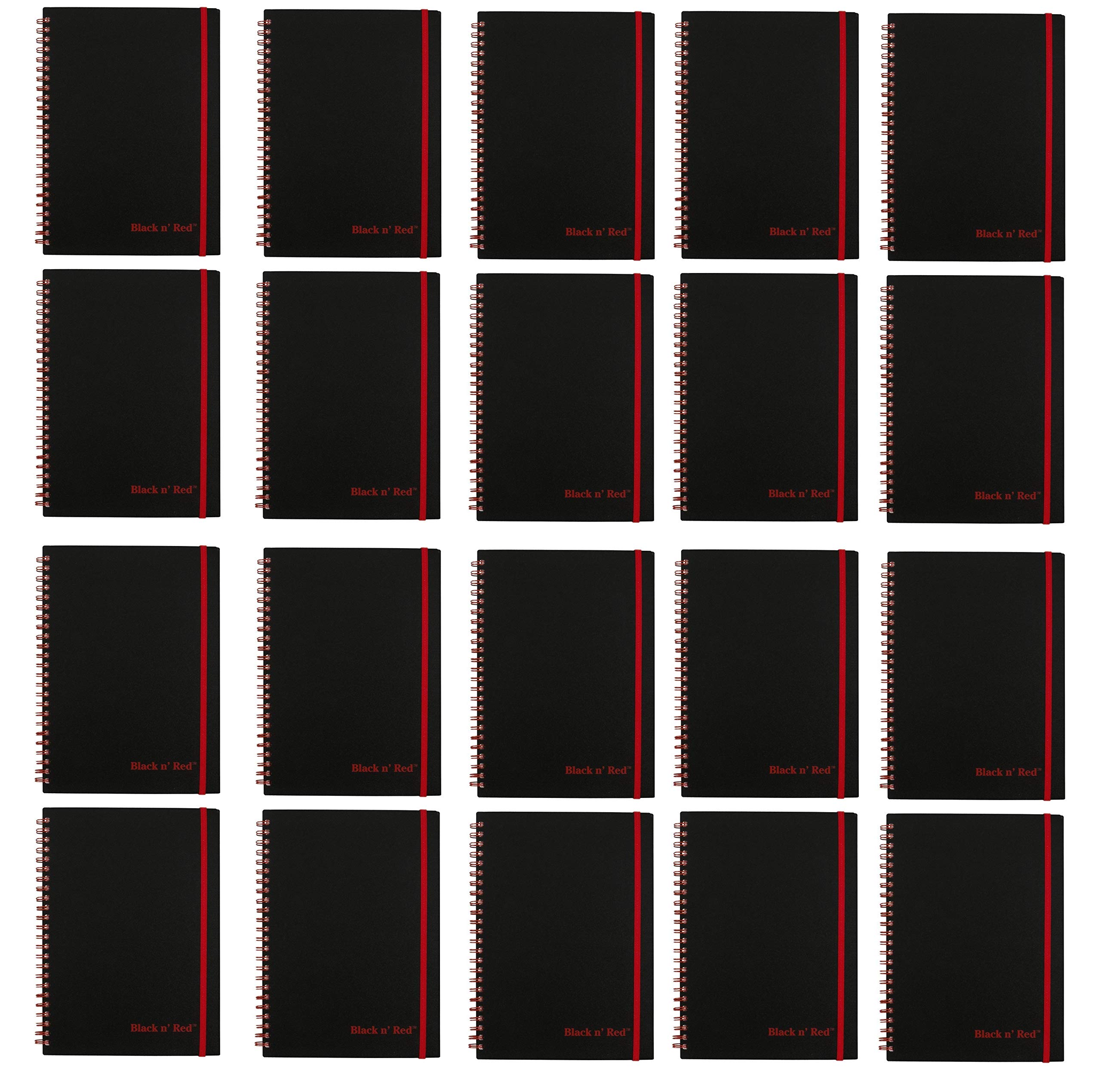 Black and Red Twin Wire Poly Cover Notebook, 8.25