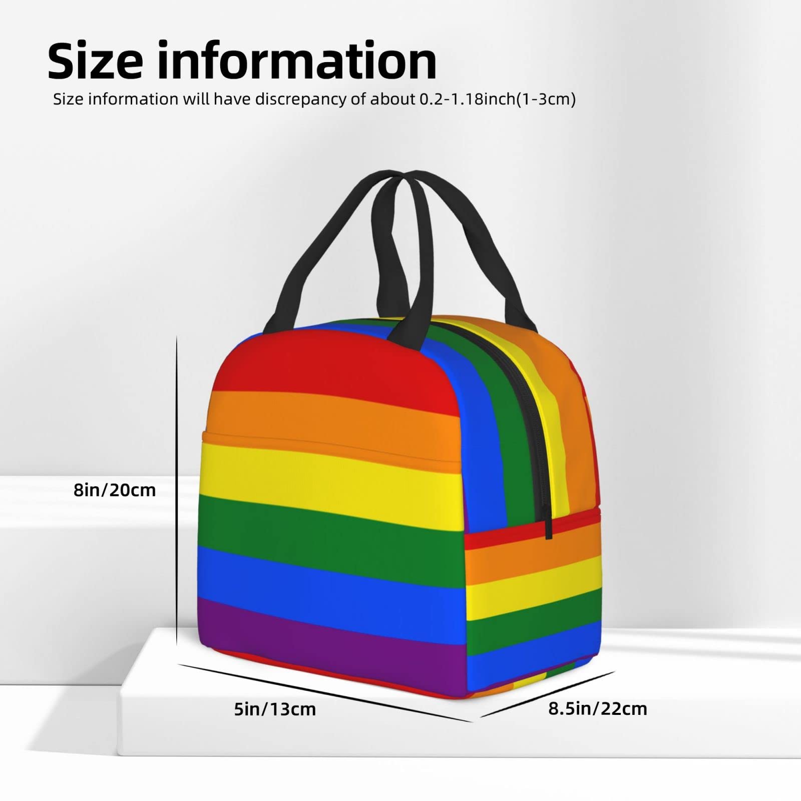 Rainbow Insulated Lunch Box for Kids - Reusable Thermal Lunch Bag for Boys & Girls, Perfect for School, Camping, Hiking, Picnic, Beach & Travel - Ideal for Keeping Meals Fresh All Day