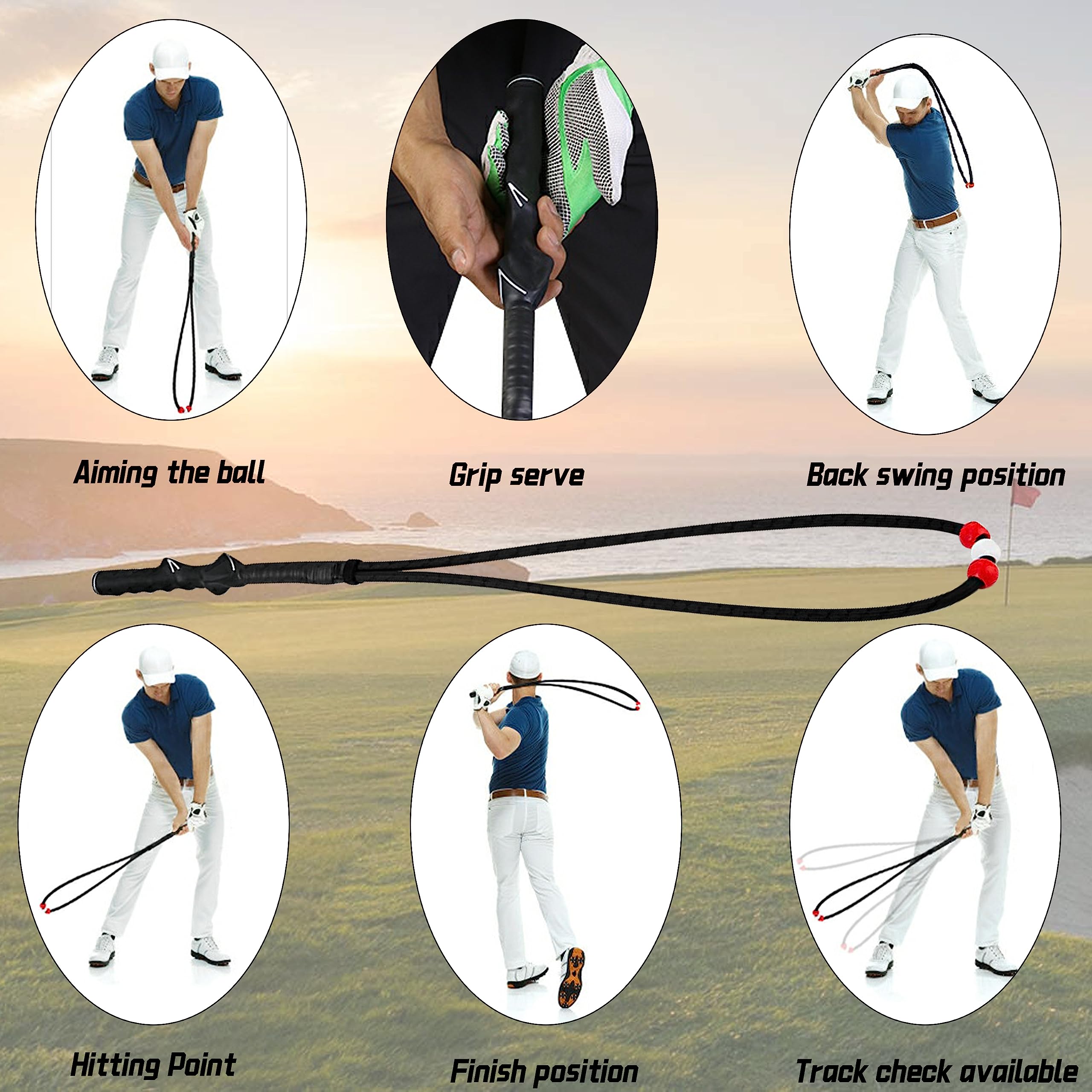 PGM Golf Swing Trainer - Golf Power Resistance Training Aid for Men & Women | Improve Swing Mechanics & Strength | Perfect for Driving Range, Backyard Practice & Indoor Golf Training