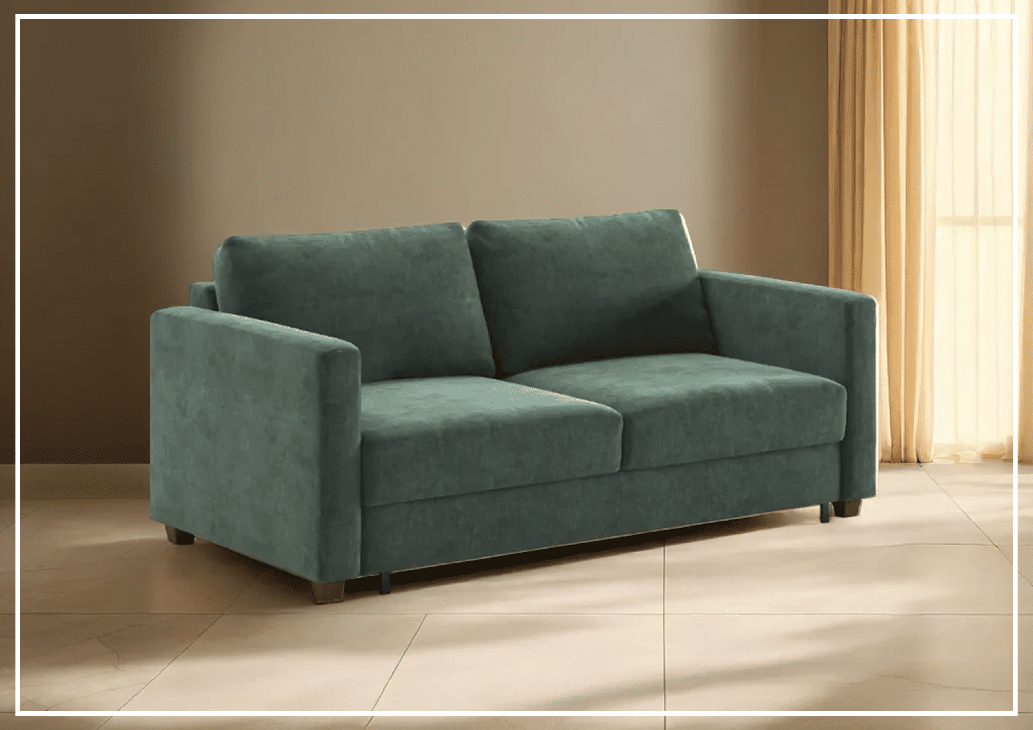 Luonto Fantasy Queen Fabric Sleeper Sofa with Gas Springs - Convertible Bed Couch for Small Spaces, Living Room, Guest Room & Apartment
