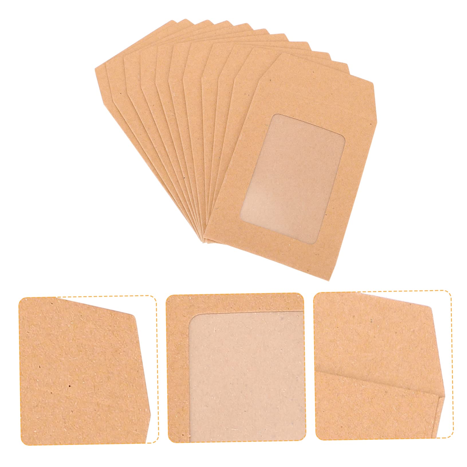 STOBOK 50 Pack Clear Kraft Paper Envelopes - Bank Document Envelopes, Greeting Card Sleeves, Wedding Invitation Holders - Perfect for Thank You Cards, Baby Announcements & Stamp Storage (Transparent, Eco-Friendly)