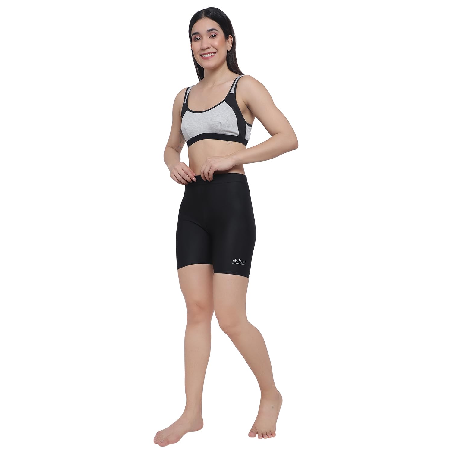 Women's High Waist Compression Shorts - Breathable Nylon Workout Tights for Cycling, Running, Yoga & Fitness | Gym, Dance, Swimming & Sports Activities | Stretchy & Stylish Activewear