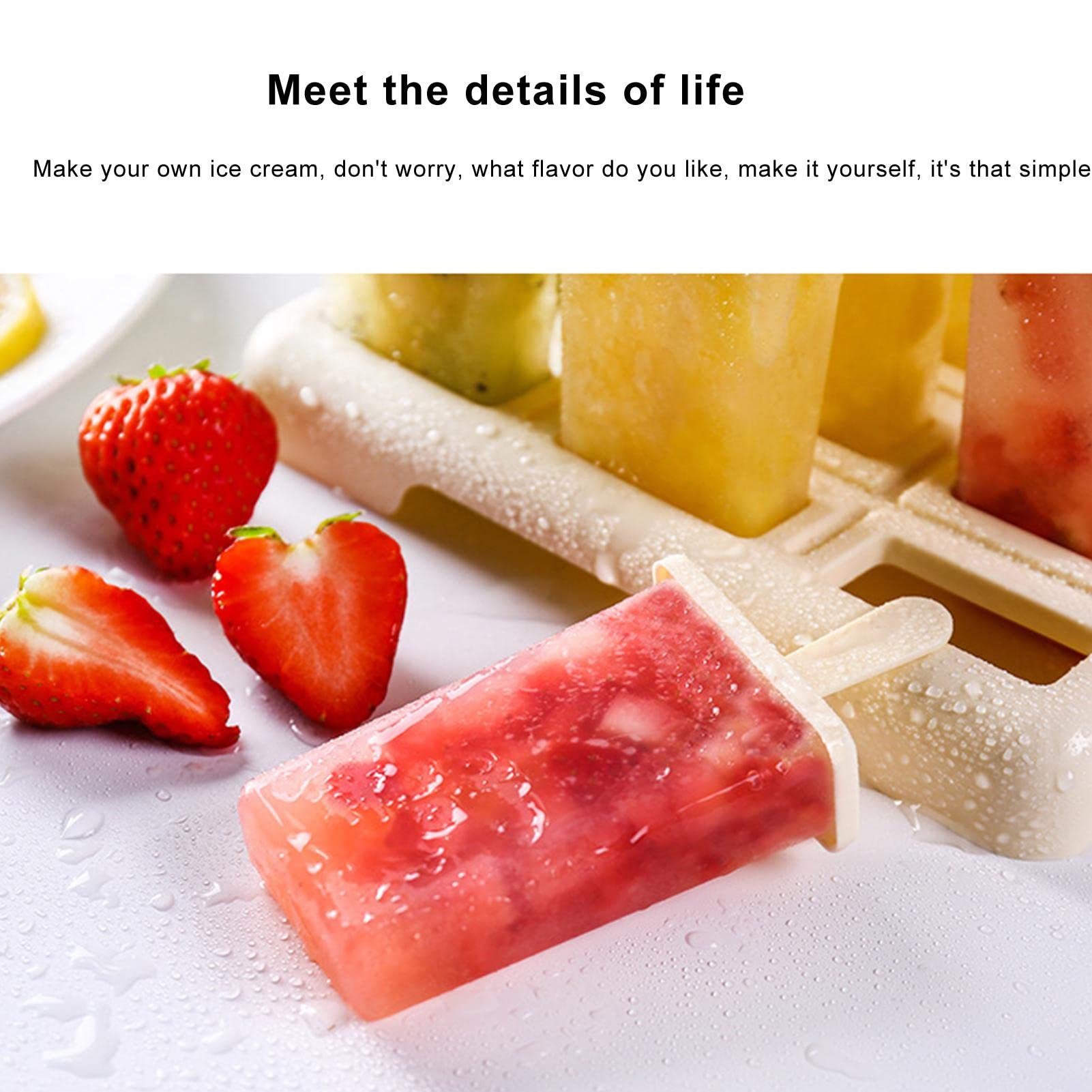 **9-Piece Reusable Popsicle Molds for Homemade Ice Pops - BPA-Free, Easy to Use & Clean - Perfect for Summer Treats, Kids' Snacks, and Healthy Frozen Desserts**