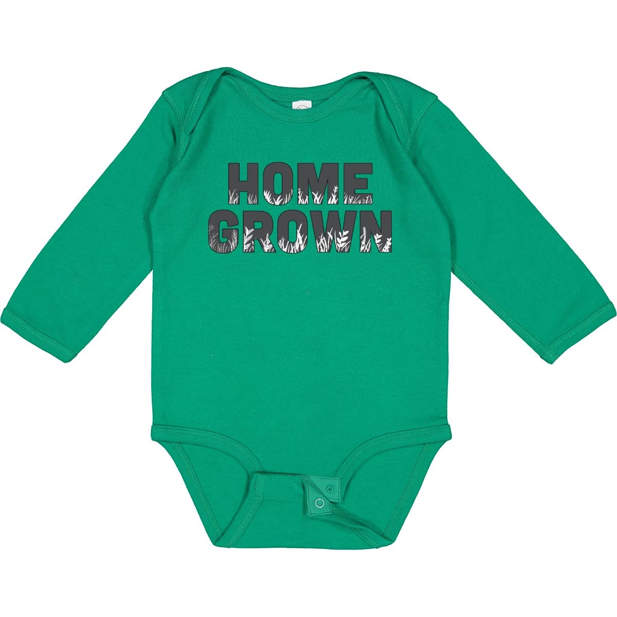 Inktastic Home Grown Long Sleeve Baby Bodysuit - Organic Cotton Infant Onesie for Boys & Girls - Perfect for Family Photos, Playdates & Everyday Comfort