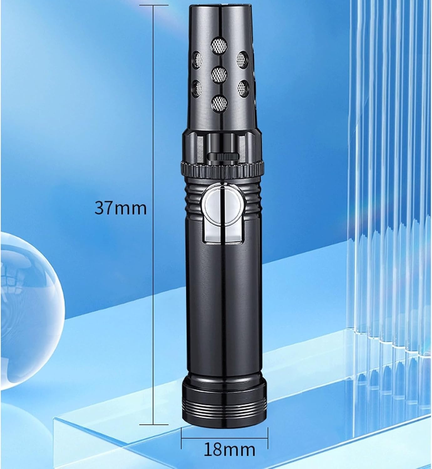 **Jet Flame Torch Lighter - Refillable Adjustable Windproof Butane Lighter with Safety Lock for Kitchen, Cooking, BBQ, Camping & Outdoor Use - Perfect Gift for Men (Green)**    **Usage Scenarios:** Ideal for lighting candles, cigars, grills, campfires, and outdoor adventures. Great for chefs, smokers, and survival enthusiasts.