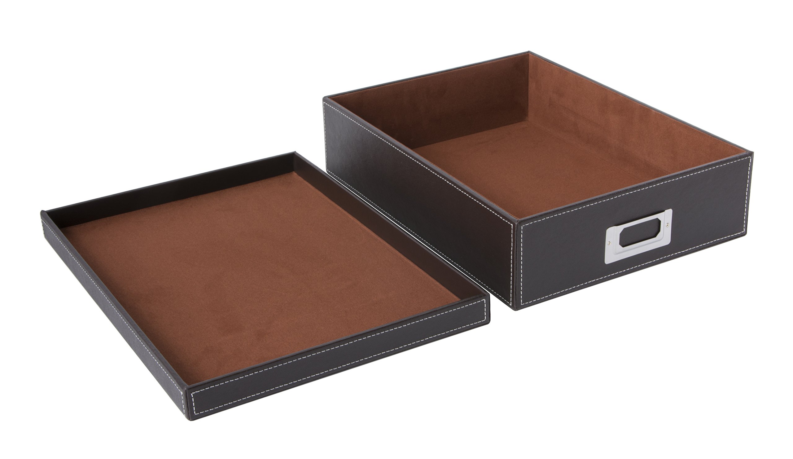 Premium Faux Leather A4 Document Box - Elegant Brown Organizer for Office, Home & School Files | Perfect for Storage, Filing & Organization