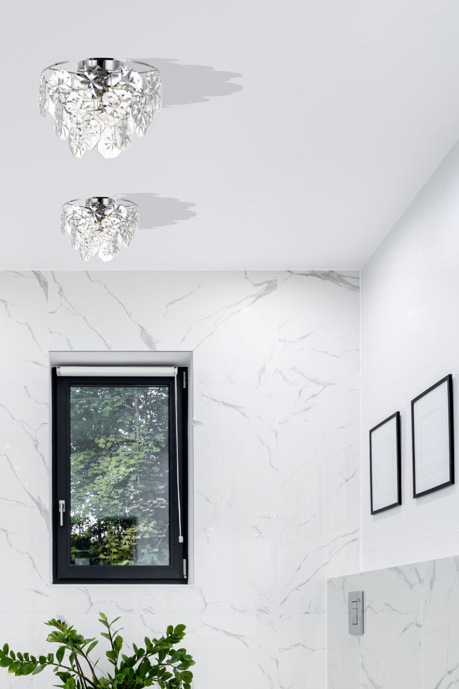 ALISON Chrome with Clear Glass Batten Fix DIY - Modern Home Decor for Bathroom, Kitchen, and Living Room - Easy Installation for Shelves and Cabinets