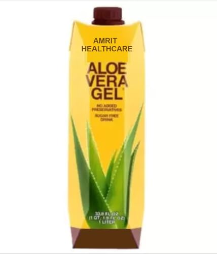 Amrit Healthcare Pure Aloe Vera Gel - 1 Liter (33.8 fl oz) for Skin Care, Sunburn Relief & Hair Treatment | Natural Moisturizer for Face & Body | Vegan & Organic