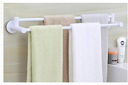 Premium Wall-Mounted Towel Bar & Shelf Set - Space-Saving Bathroom Storage Rack with Suction Cups (Gray) - Perfect for Small Bathrooms, Apartments & Dorm Rooms