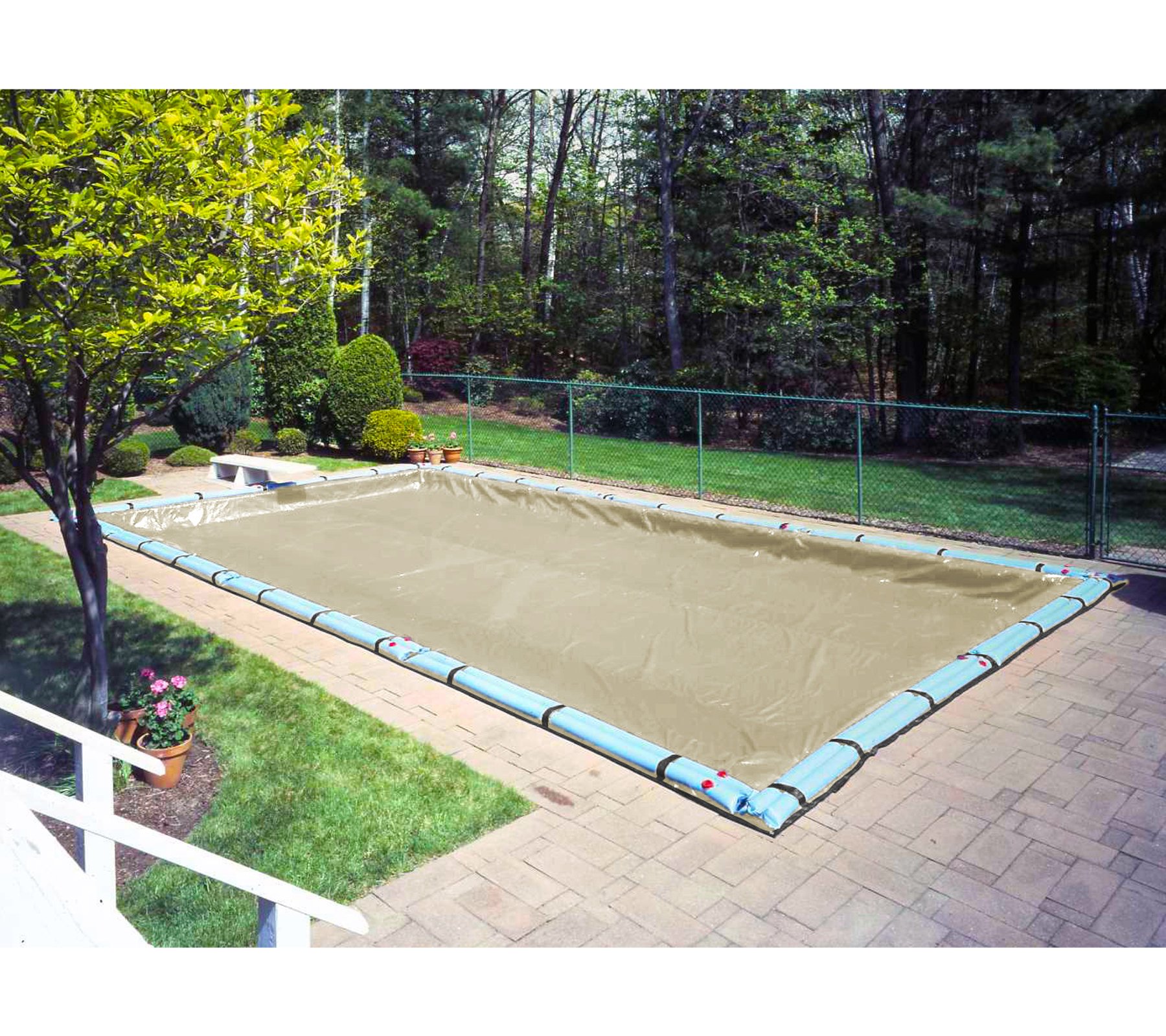 16'x32' HPI ARMORKOTE Heavy Duty Rectangle In-Ground Swimming Pool Winter Cover - 20 Year Warranty - Durable Protection for Cold Weather - Perfect for Backyard, Residential & Commercial Use