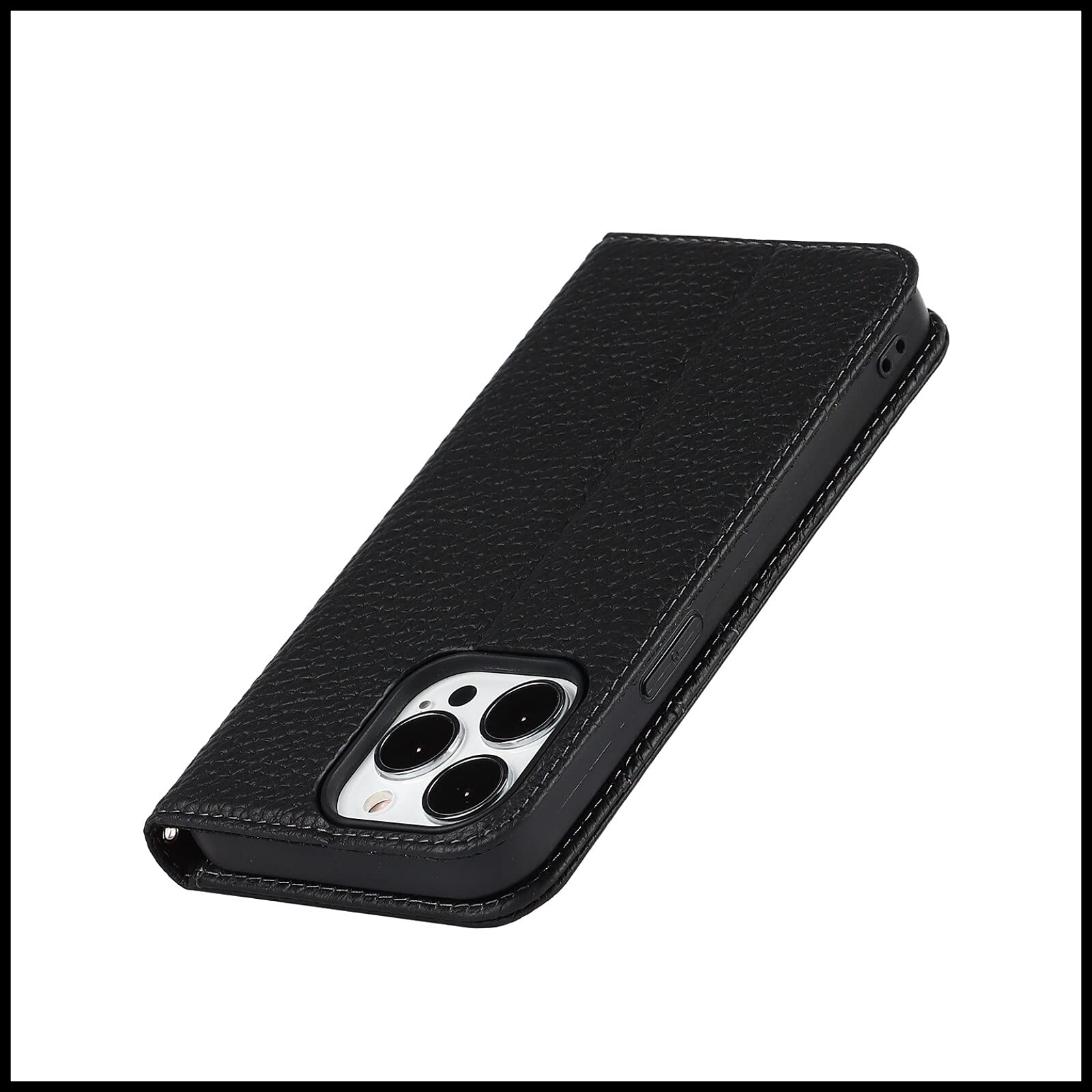Premium FROLAN Flip Wallet Case for iPhone 13 Pro Max (6.7 Inch) - Luxury Cow Leather with Card Slots | Shockproof Drop Protection | Perfect for Business & Travel - Black