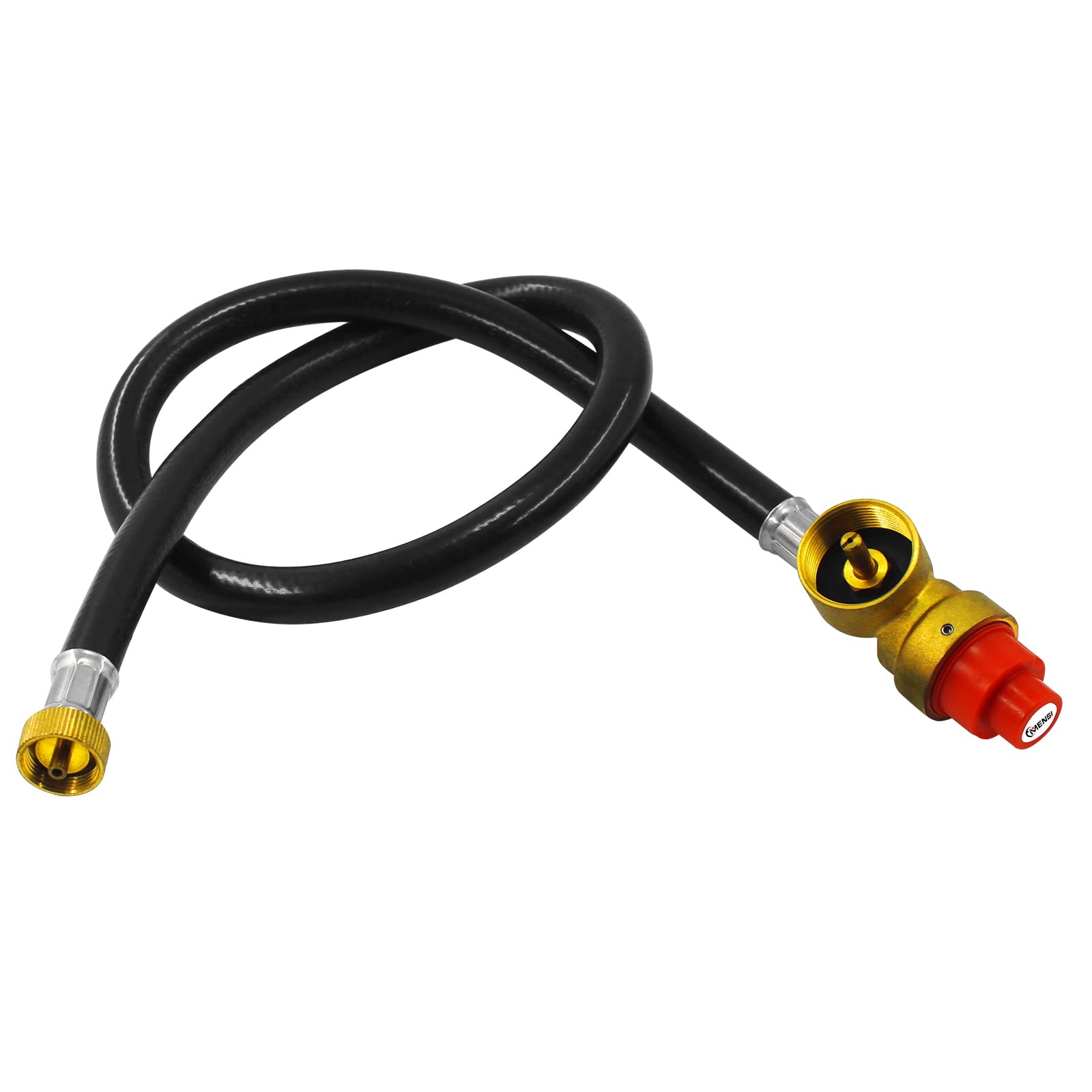 Portable Camping Stove Propane Butane Gas Regulator with Hose - 27.5 Inch Replacement for 1LB Disposable Bottle | Perfect for Outdoor Cooking, Hiking, RV Trips & Emergency Preparedness