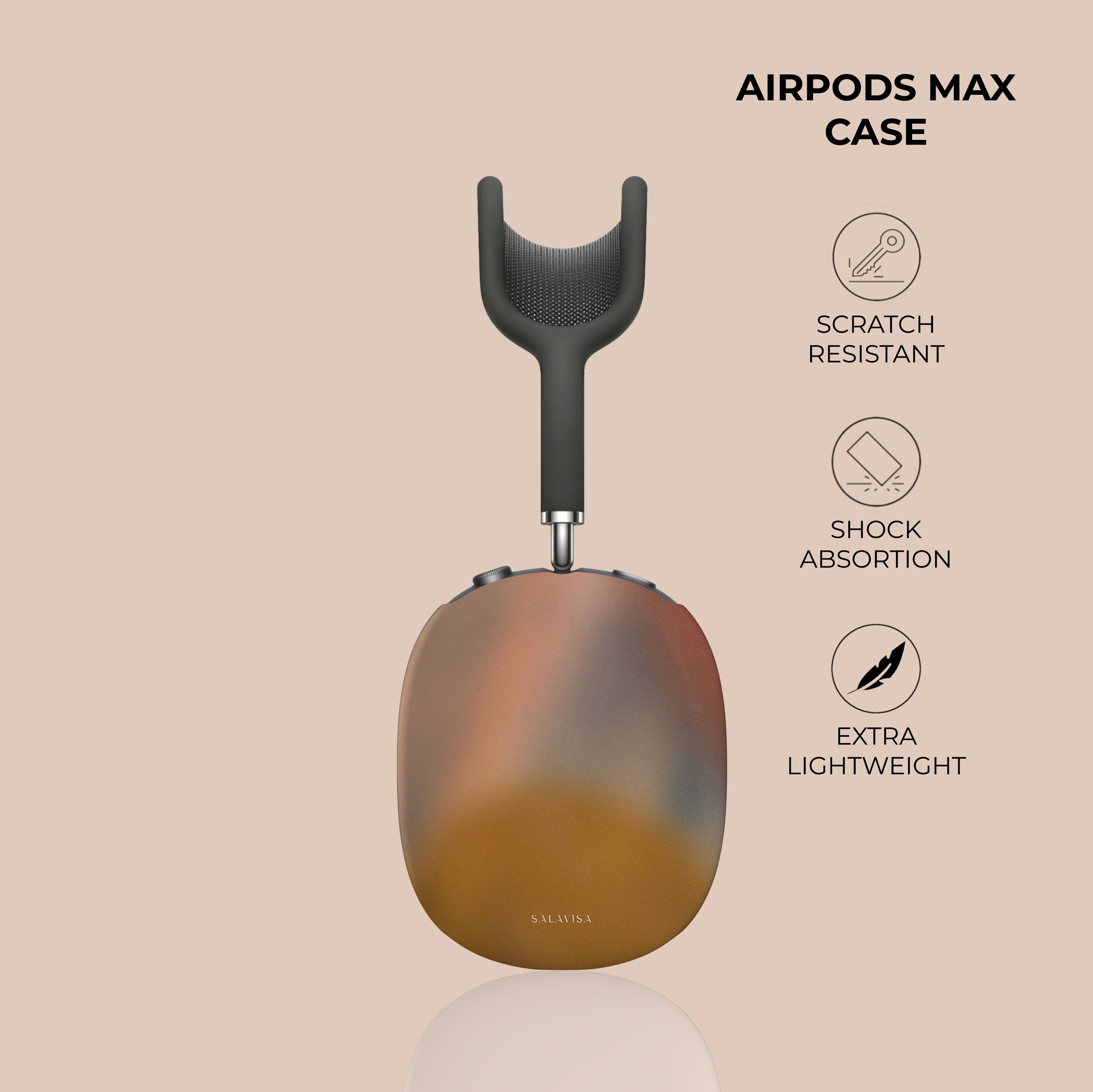 Premium Amber Haze AirPods Max Protective Case - Shockproof & Scratch-Resistant Cover for Apple AirPods Max Headphones - Perfect for Travel, Gym & Daily Use