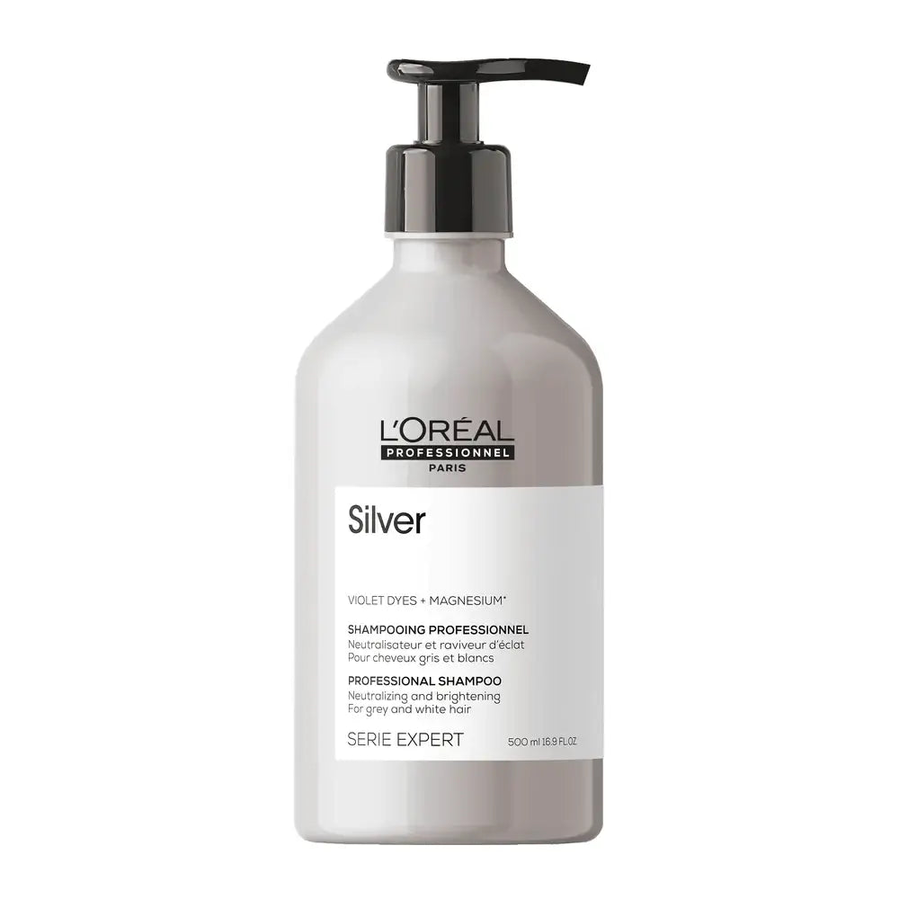 L'Oreal Professionnel Silver Shampoo for Blonde & Gray Hair - Tones Brassiness & Enhances Shine - Perfect for Color-Treated & Natural Gray Hair Care Routine