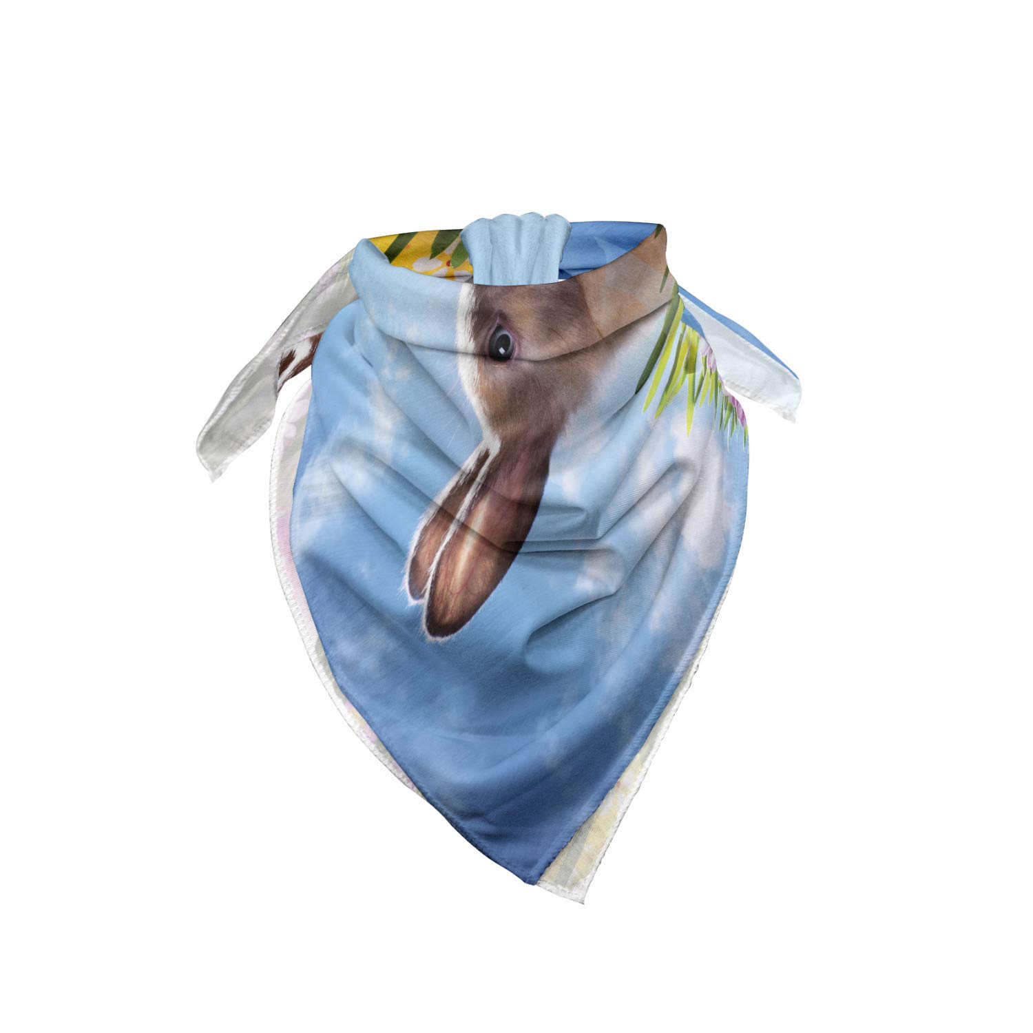 Ambesonne Easter Bandana - Bunny & Eggs Unisex Scarf for Spring Outings