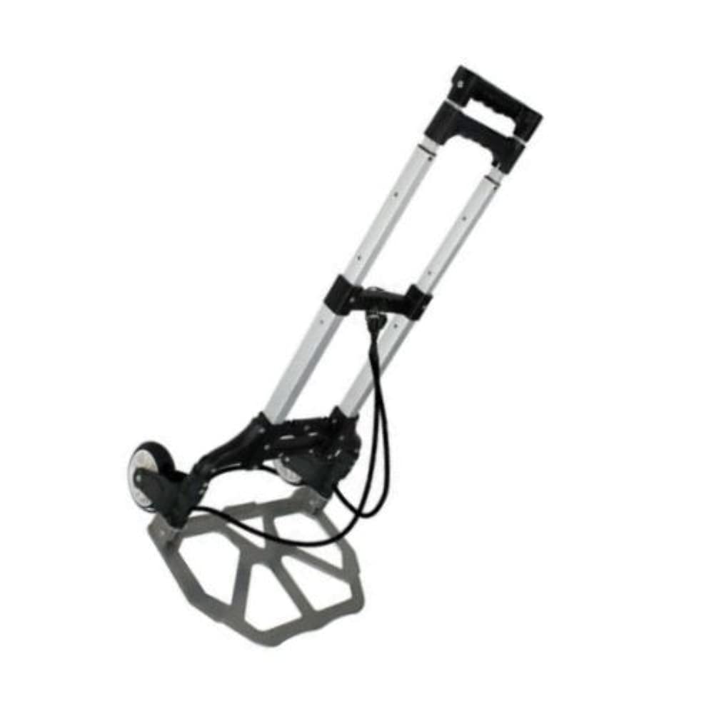 176 lbs Heavy Duty Folding Aluminum Luggage Cart with Black Cord - Portable Hand Truck for Airports, Hotels & Warehouse Moving