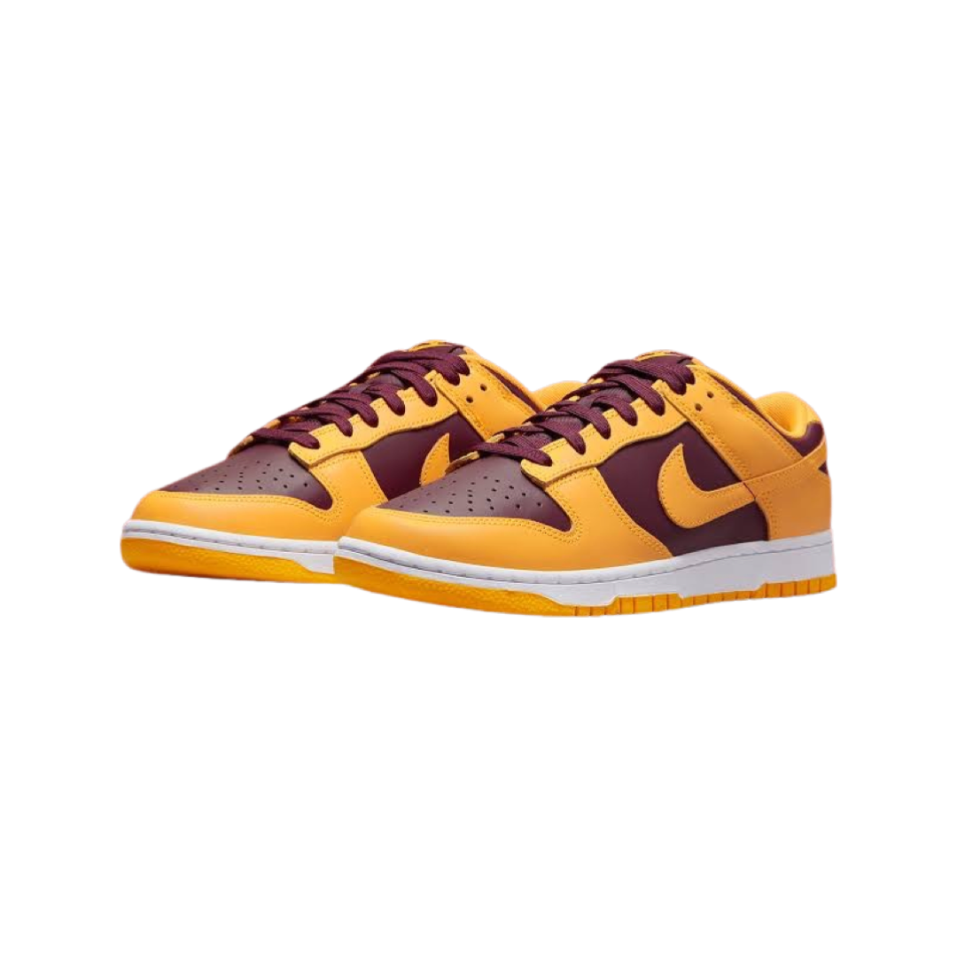 Nike Dunk Low Retro Sneakers - Arizona State Burgundy, University Gold & White | Men's & Women's Casual Shoes for Streetwear & College Fashion