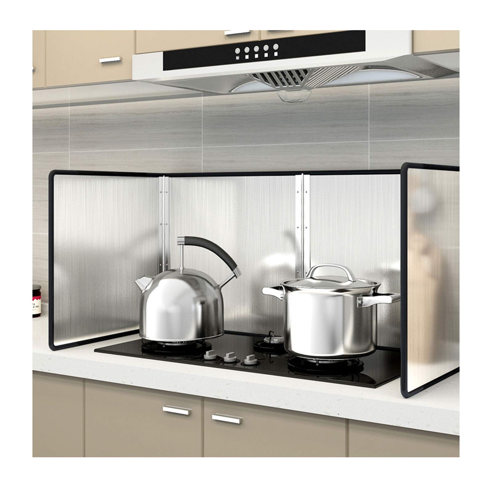 Stainless Steel Foldable Anti Splatter Shield for Cooking - Oil Splatter Proof Baffle Plate & Stove Heat Insulation Sheet | Perfect for Frying, Sautéing, and Grilling in Your Kitchen