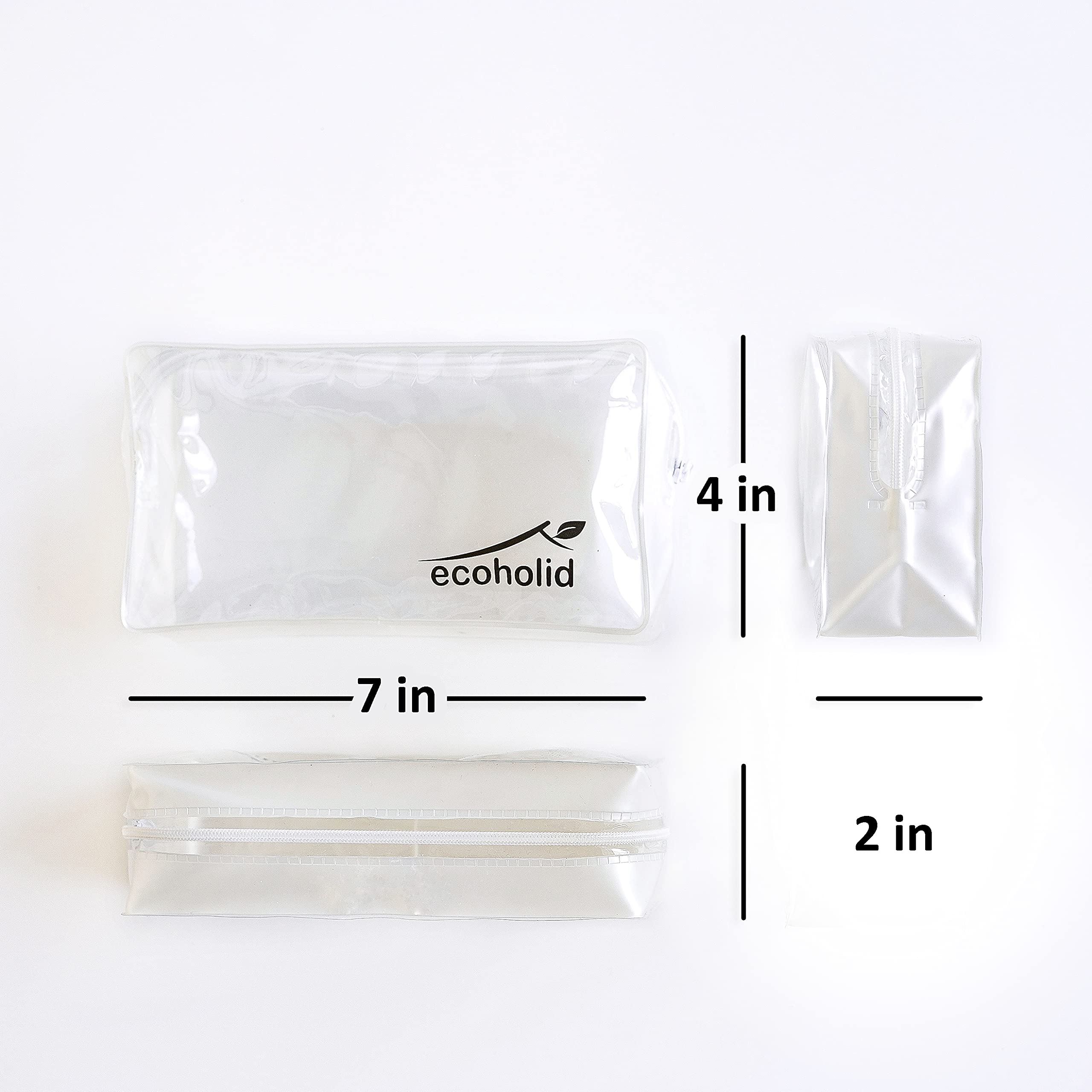 3 Pack Clear TSA Approved Cosmetic & Toiletry Bags with Zipper - Travel Makeup Organizer for Airports, Gyms, and Daily Essentials Storage