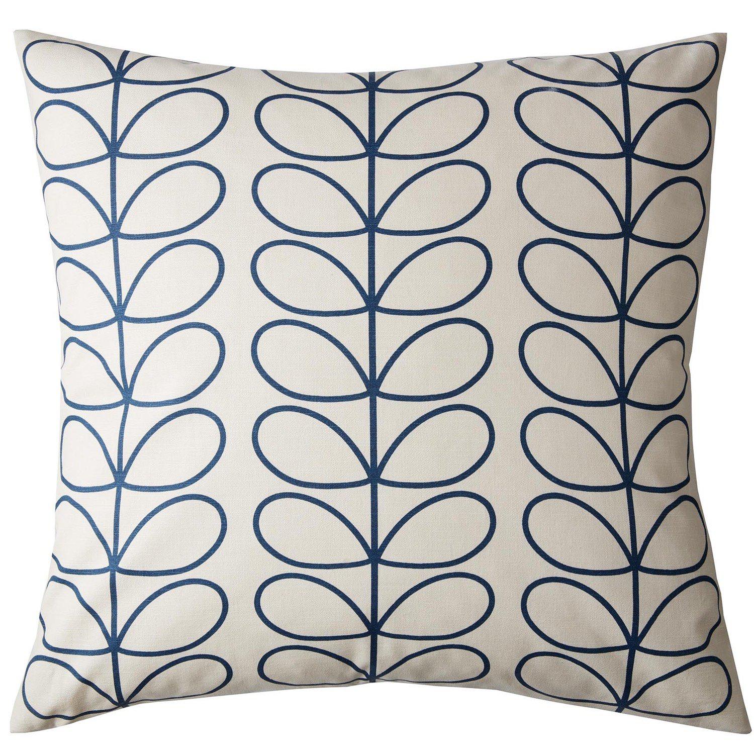 Orla Kiely Small Linear Stem Cushion - Stylish Home Decor Throw Pillow for Sofa, Bed & Nursery - Whale Print Design