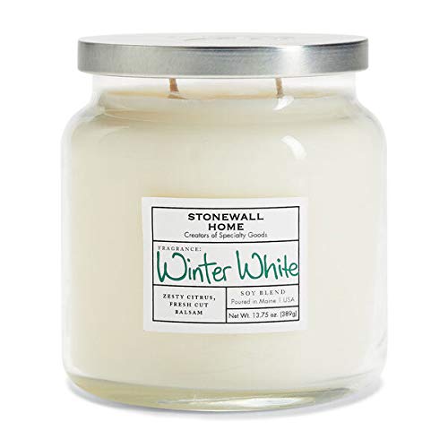 Stonewall Home Medium Apothecary Jar Candle - Winter White Scented Candle for Home Decor, Relaxation & Gifts - Perfect for Living Room, Bedroom & Spa Ambiance