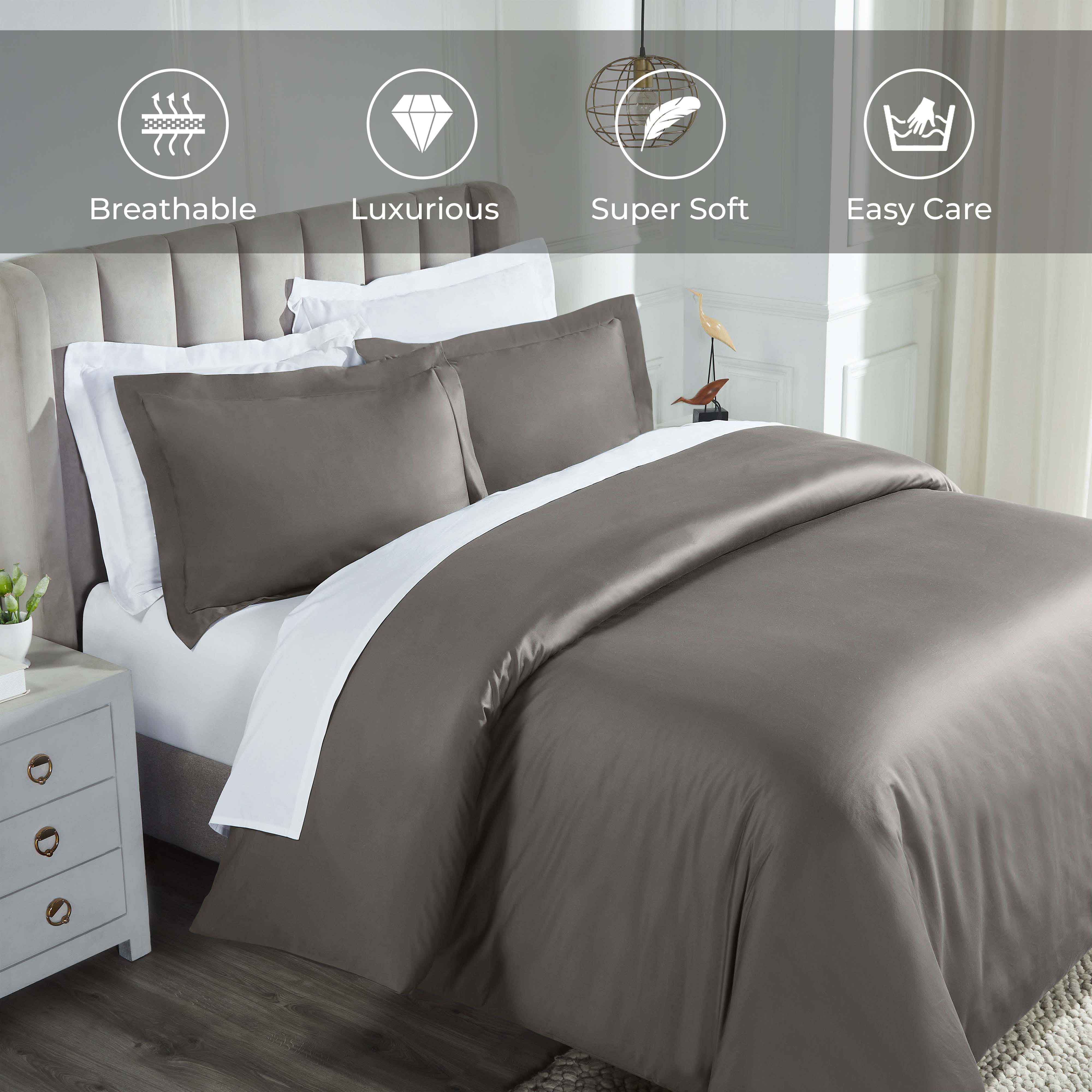 Luxury 850 Thread Count 100% Cotton Duvet Cover Set - King Size, Soft & Breathable Bedding for Hotel-Like Comfort - Perfect for Master Bedrooms, Guest Rooms & Airbnb Stays