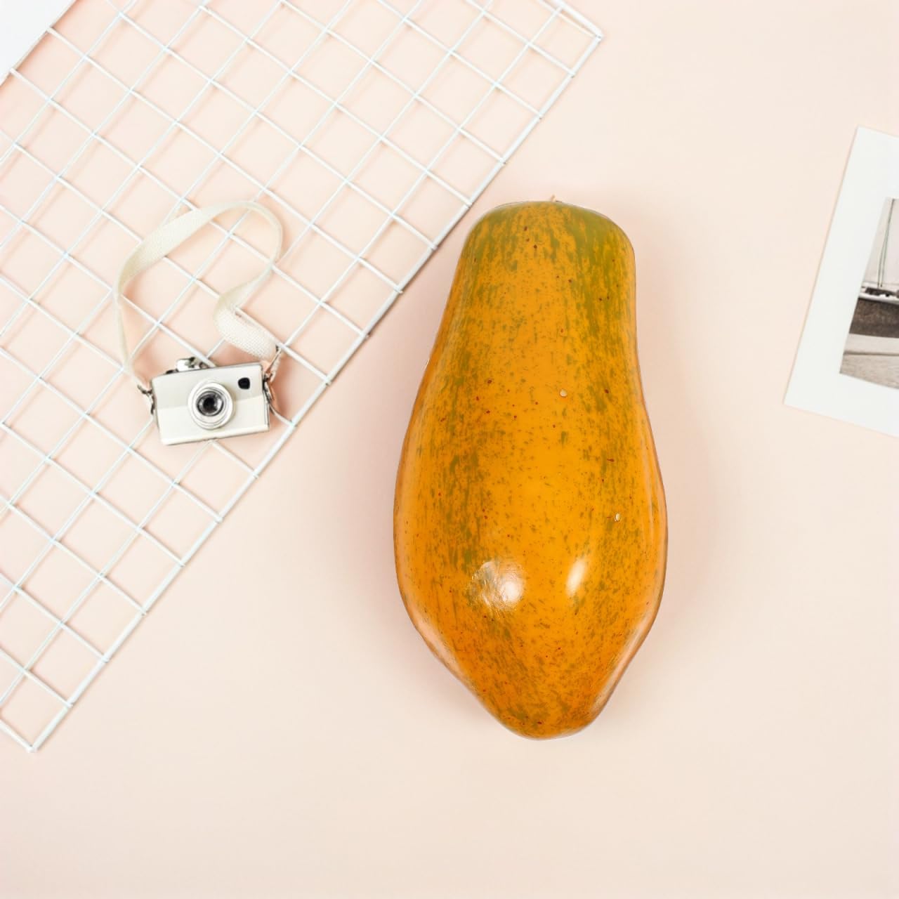 PRETYZOOM Artificial Papaya Fruit - Realistic Fake Pawpaw Model for Home Decor, Party Arrangements & Photography Props | PU Material Durable Simulation Fruit for Kitchen, Dining Table Centerpiece & Wedding Decorations
