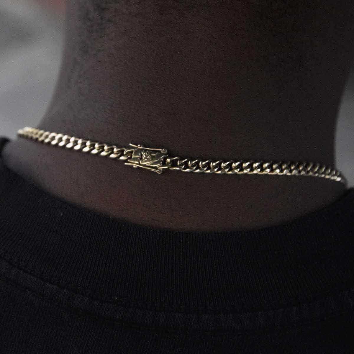 24K Cuban Link Necklace Chain for Men - 5mm Yellow Gold Plated Stainless Steel - Perfect for Gifts, Parties & Everyday Wear