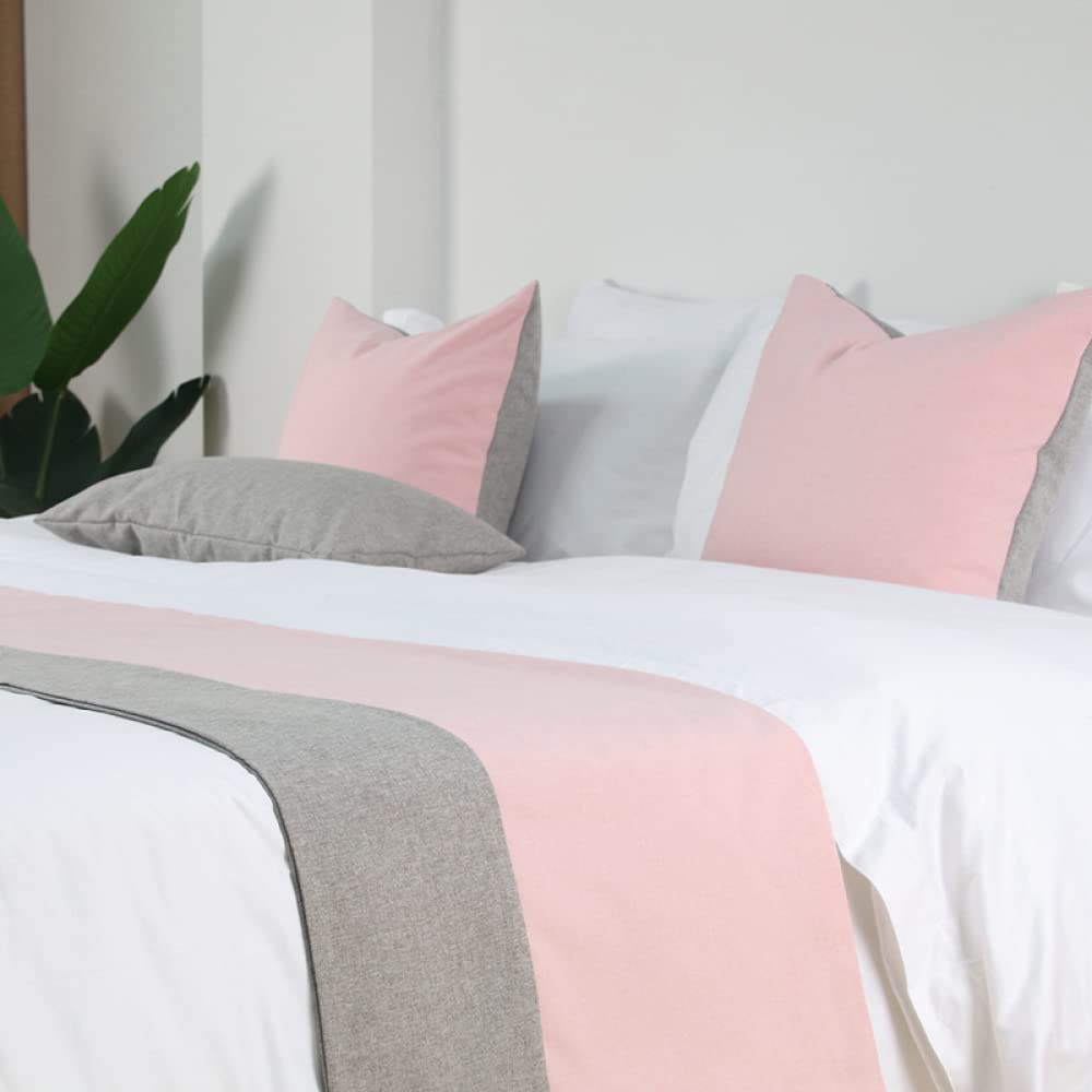 STANGK Cotton Linen Bed Runner Scarf - Hotel Style Bedding Protector & Decorative Throw for Queen, King, Double & Single Beds | Modern Solid Color Bed End Towel for Home, Guest Room & Airbnb Decor