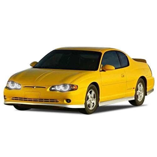 Flashtech Xenon Brightest White LED Halo Ring Headlight Kit with Wireless RF Remote - Compatible with 2000-2005 Chevrolet Monte Carlo - Upgrade for Night Driving & Car Customization