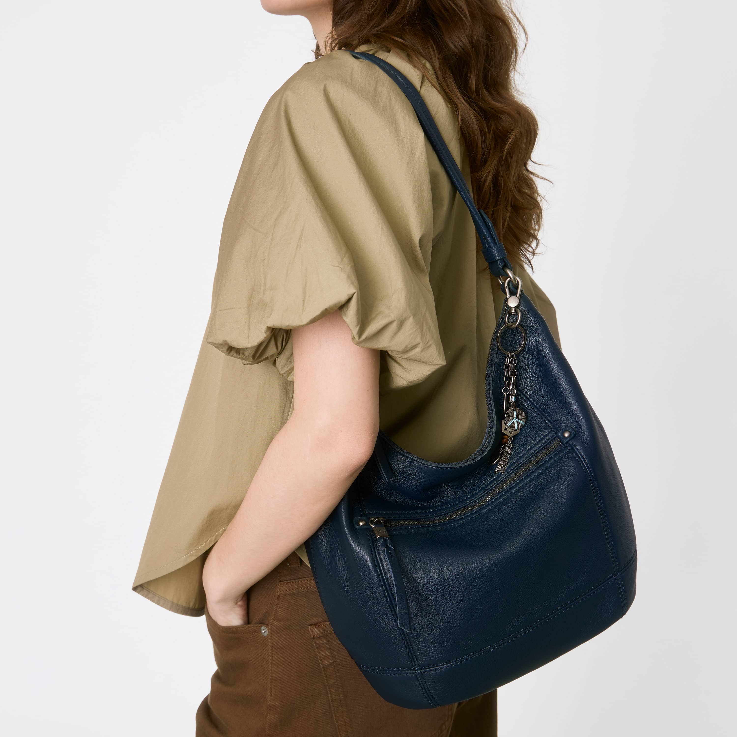 Premium Sequoia Hobo Leather Handbag in Indigo Blue - Stylish & Durable for Work, Travel & Everyday Use